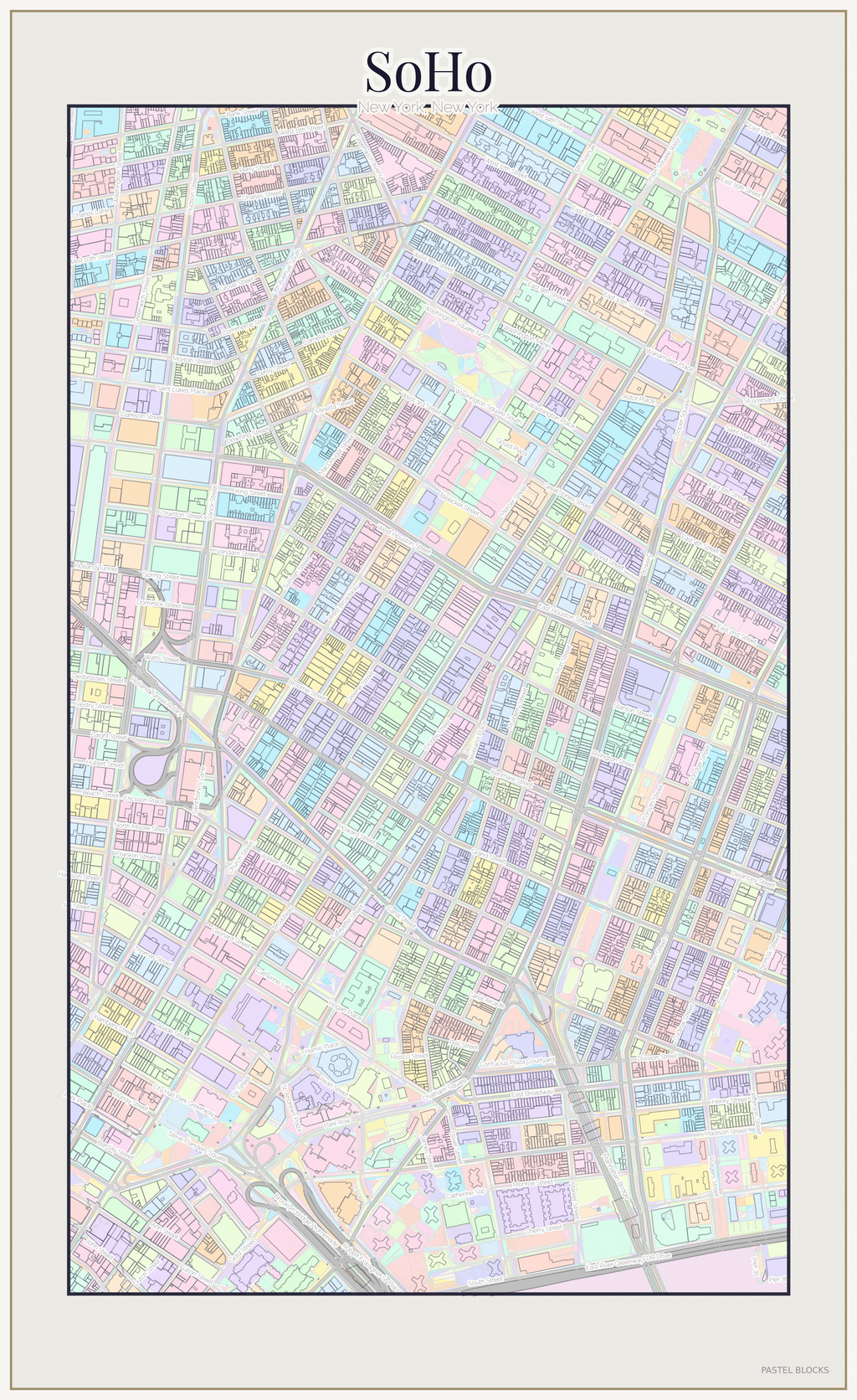 SoHo Pastel map