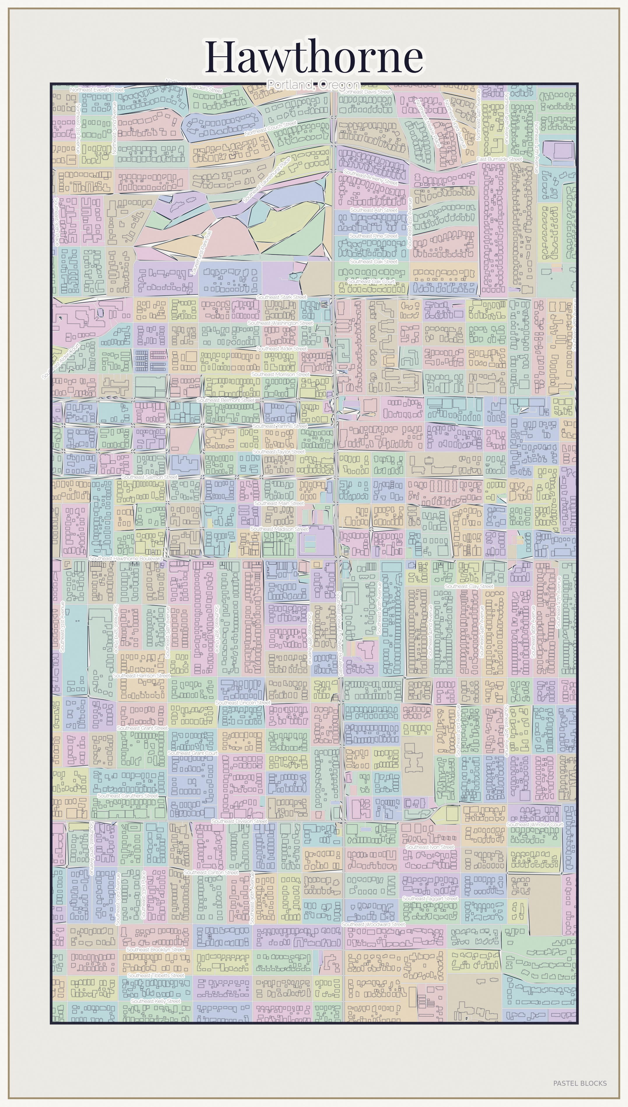 Hawthorne Pastel map