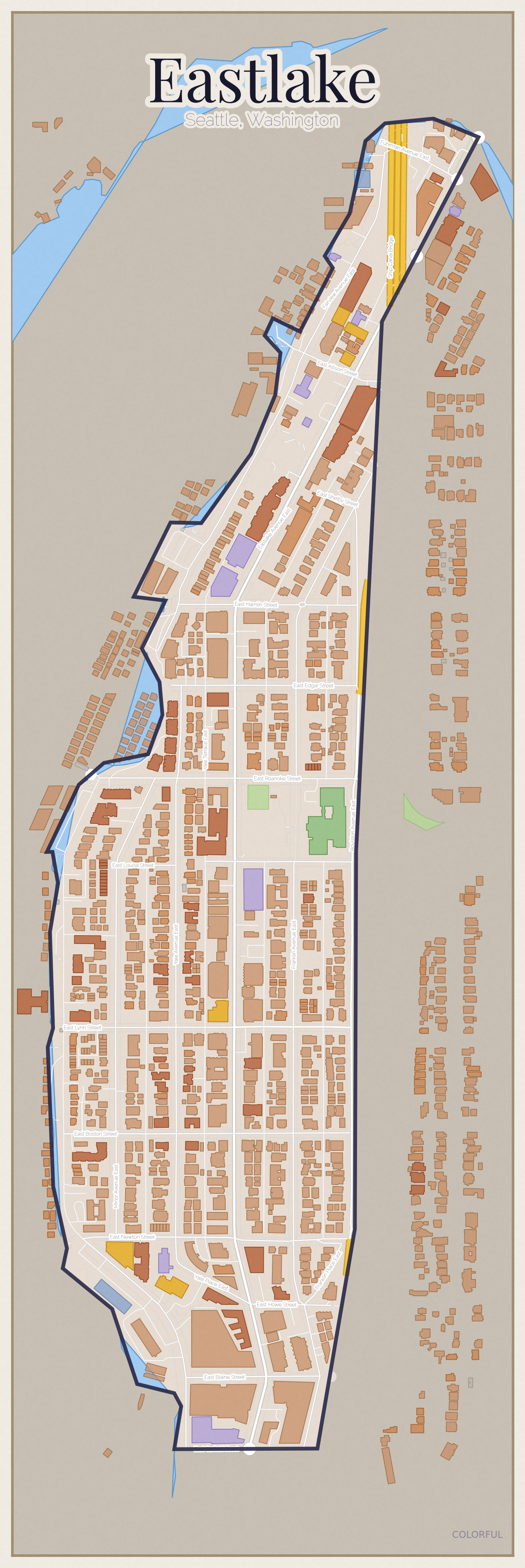 Eastlake Colorful map