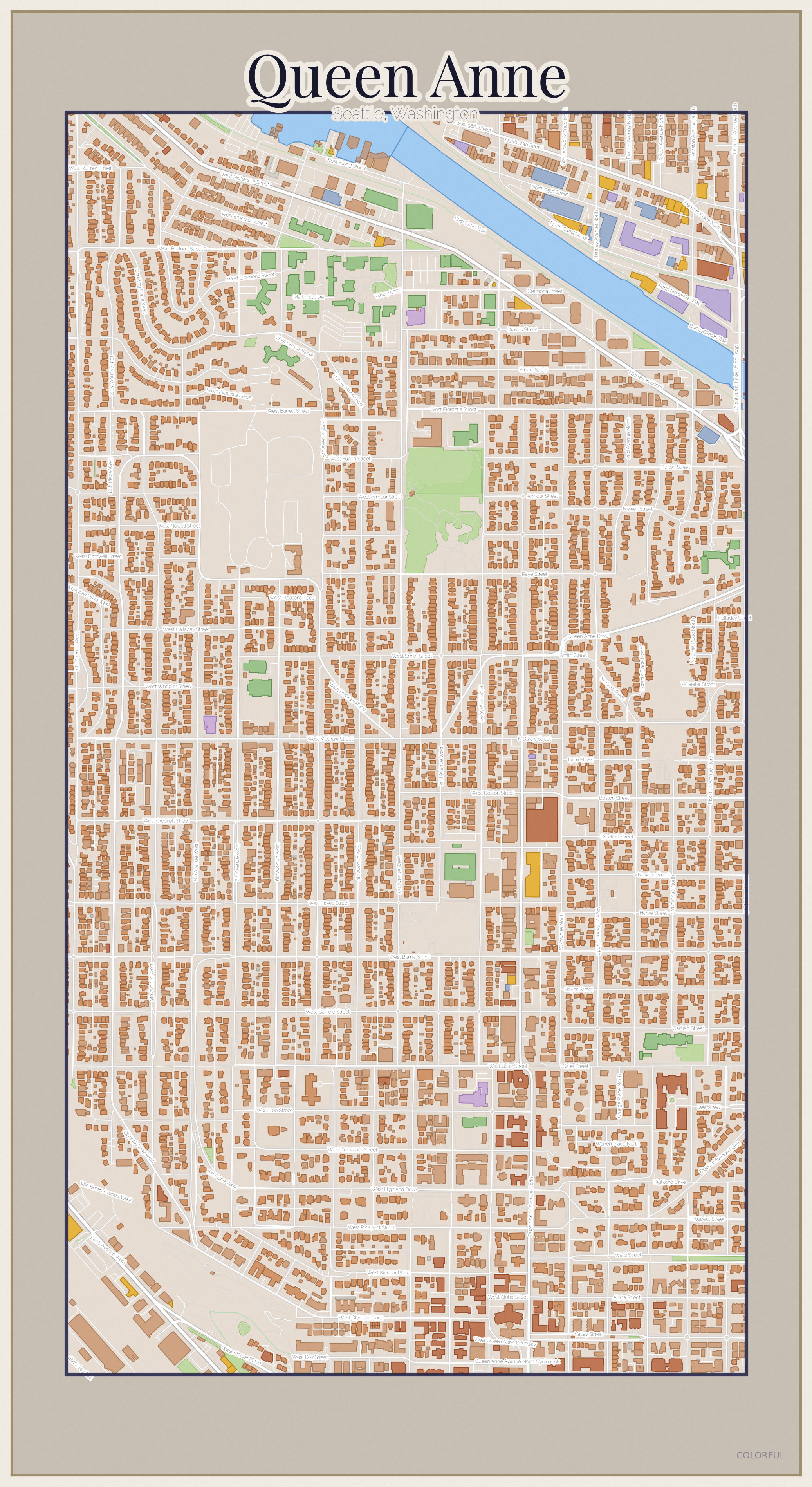Queen Anne Colorful map