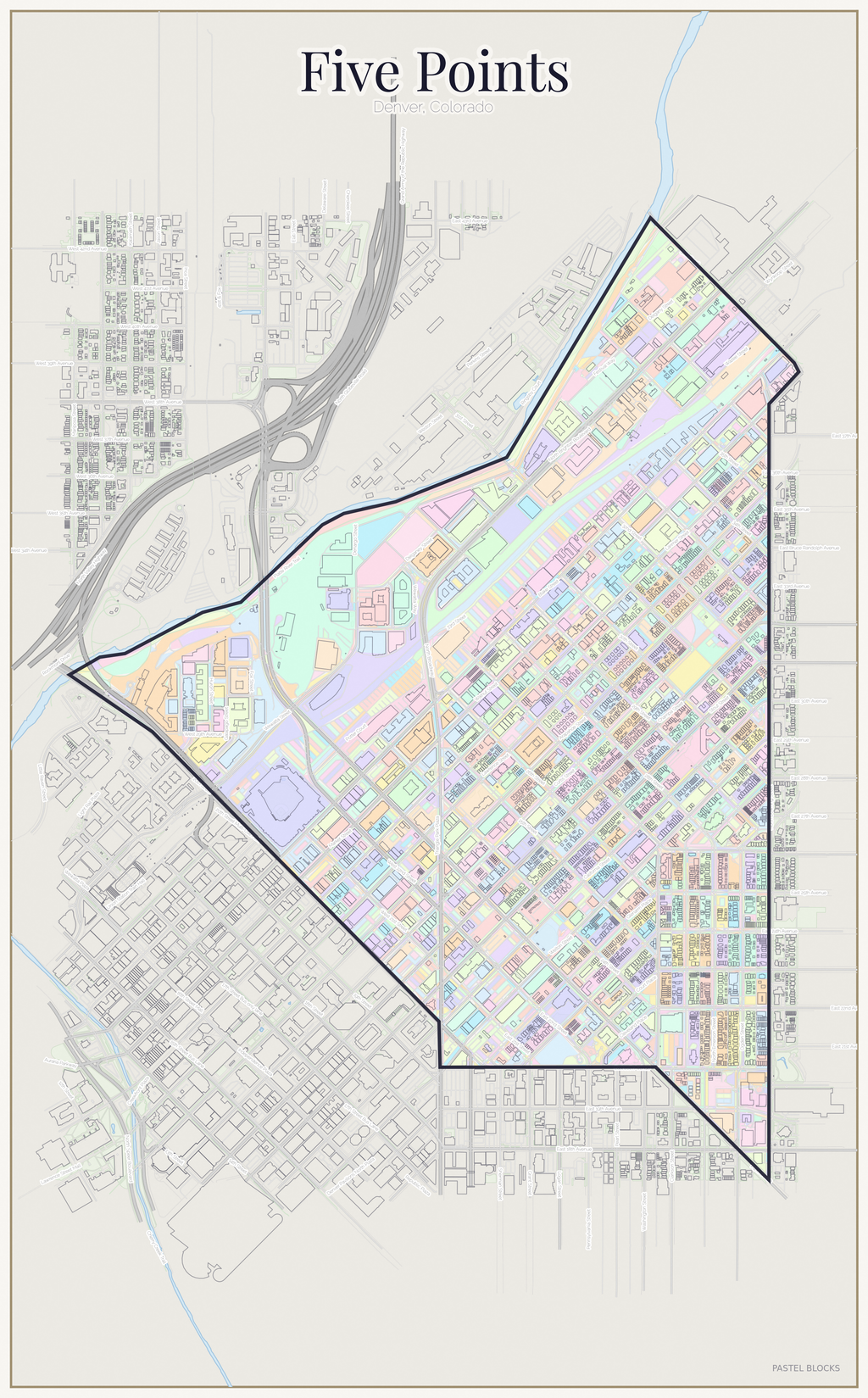 Five Points Pastel map
