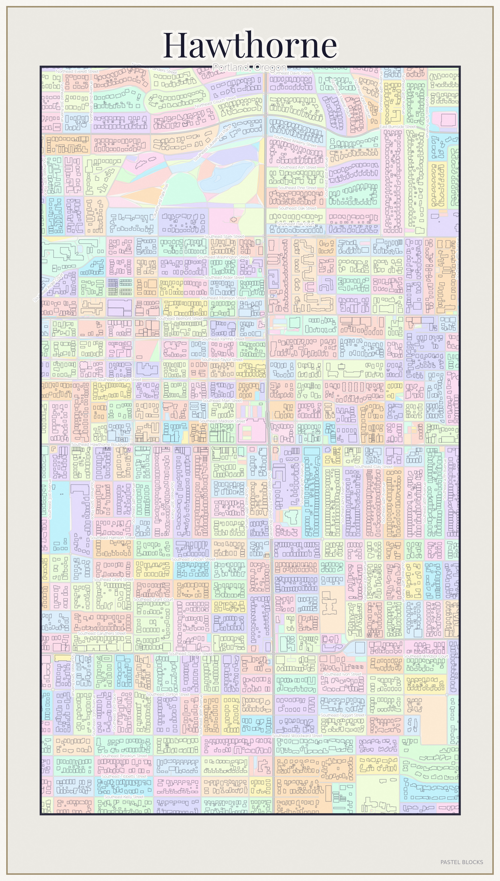 Hawthorne Pastel map