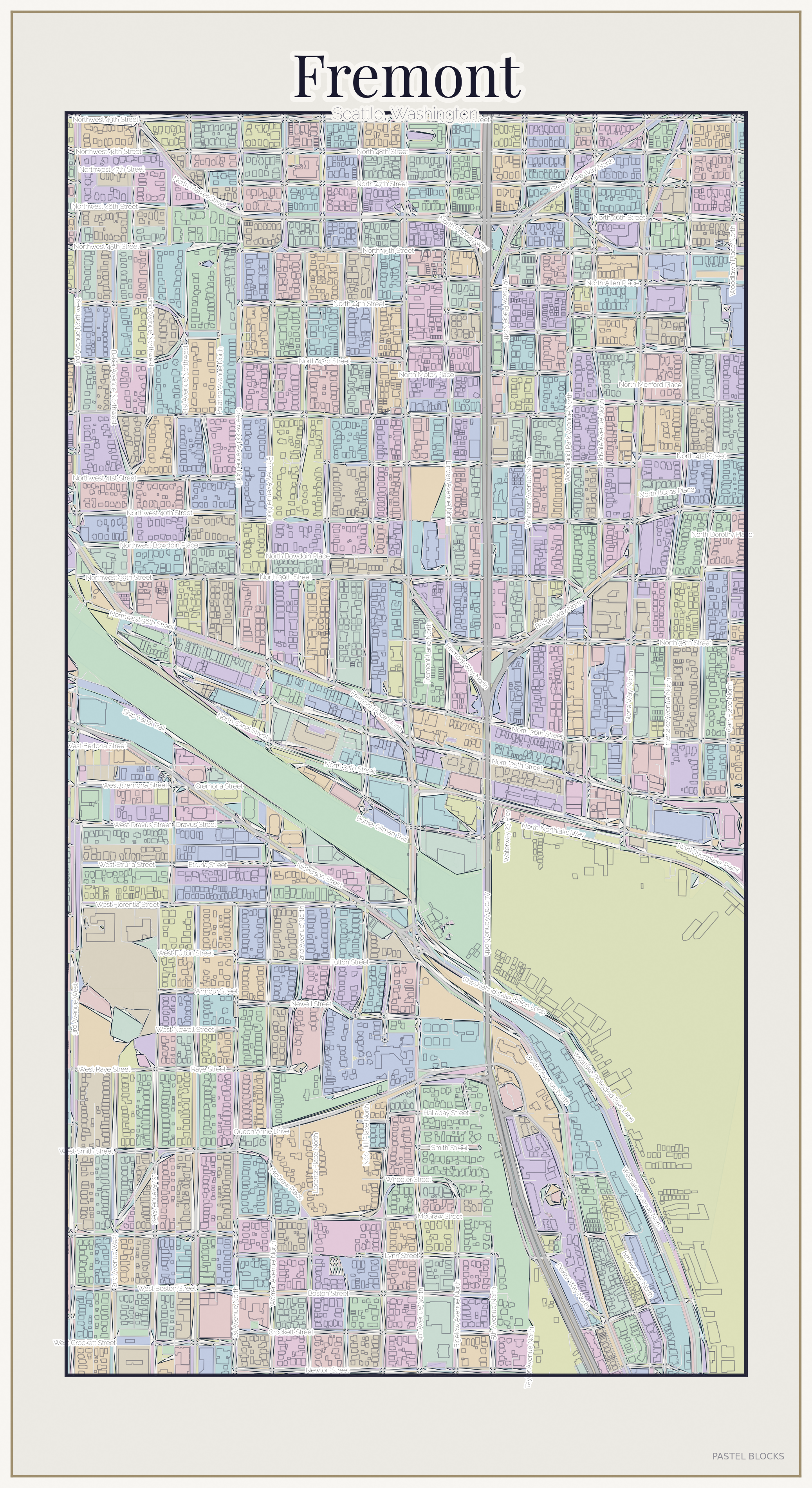 Fremont Pastel map