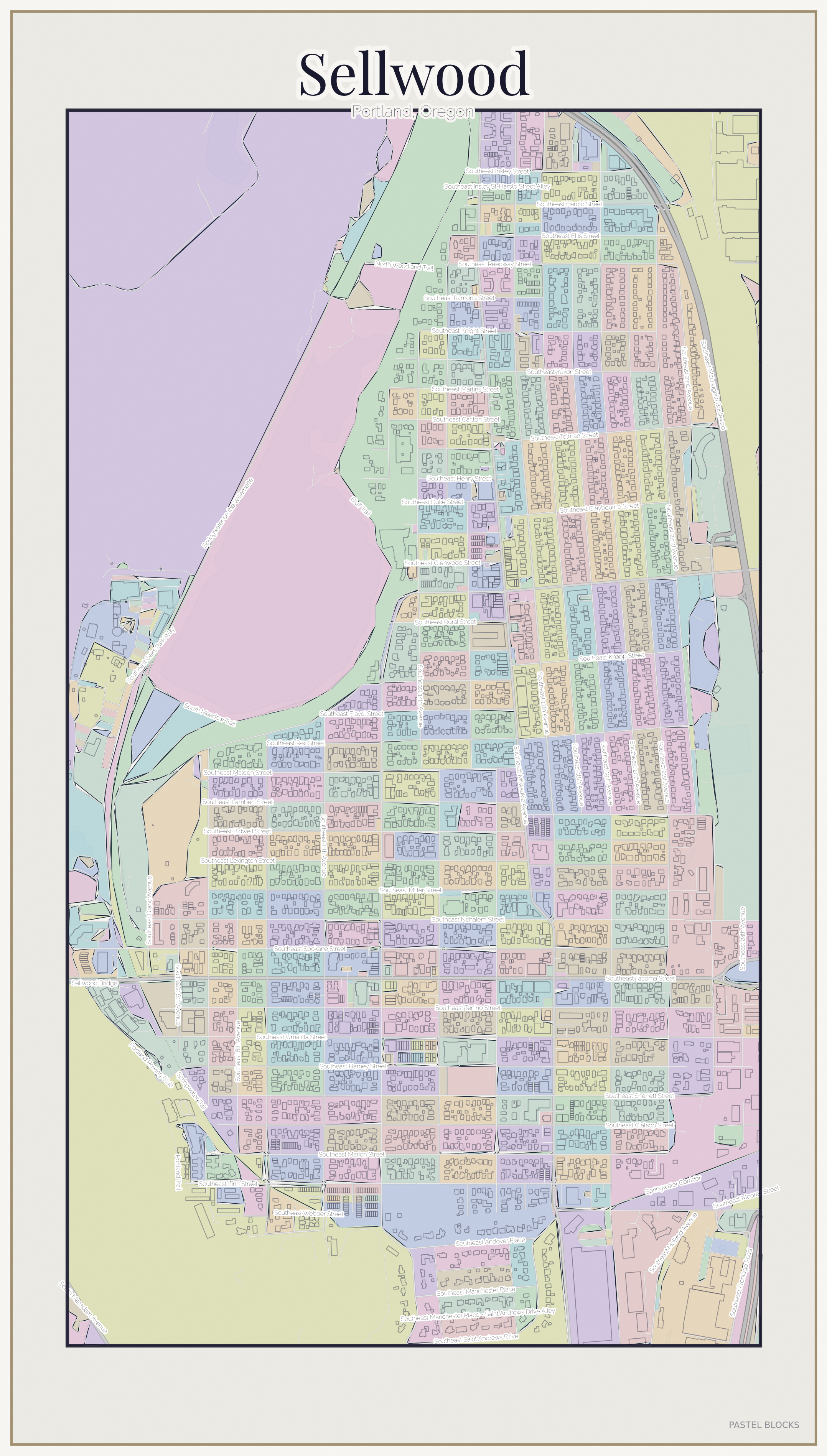 Sellwood Pastel map