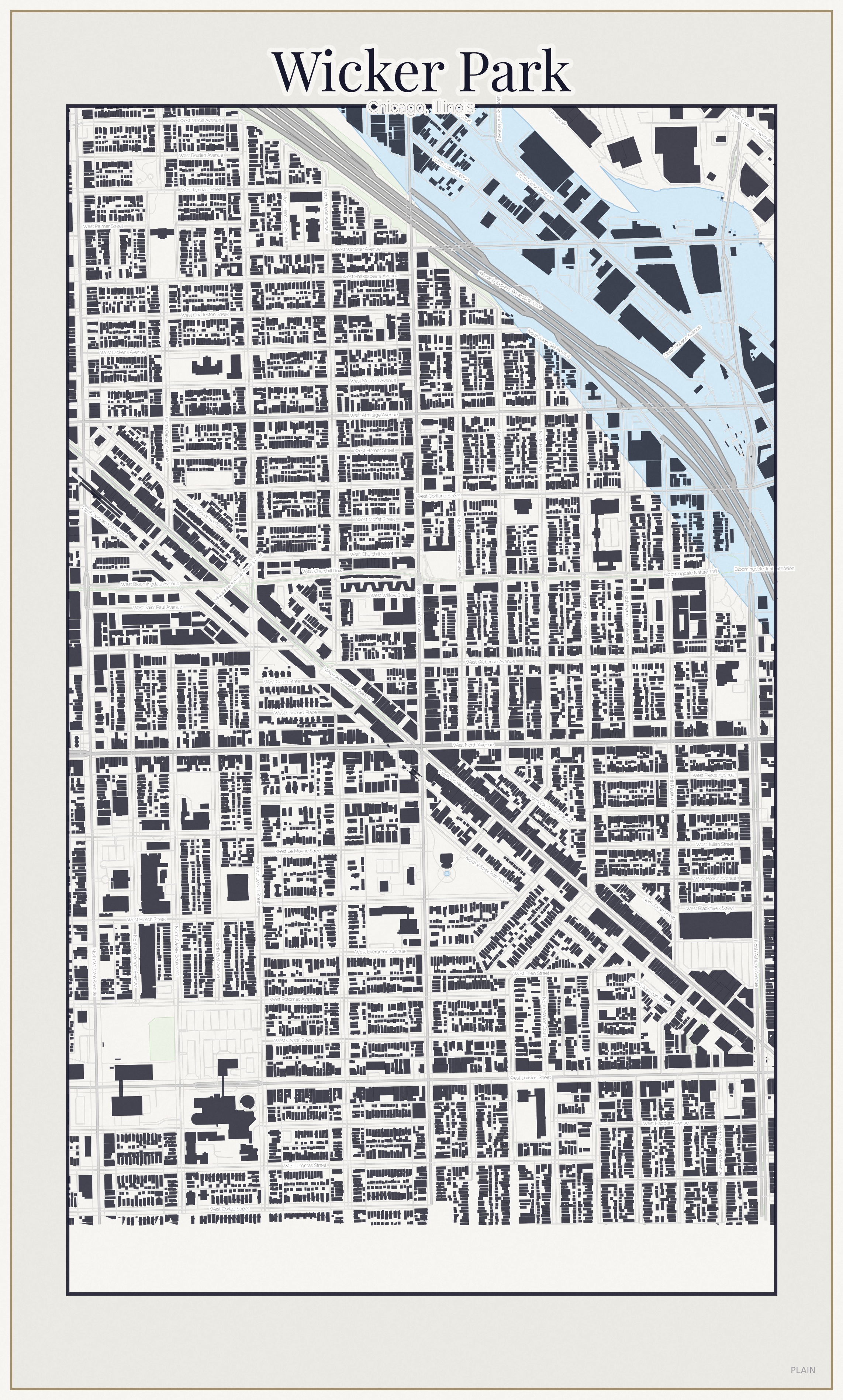 Wicker Park Minimal map
