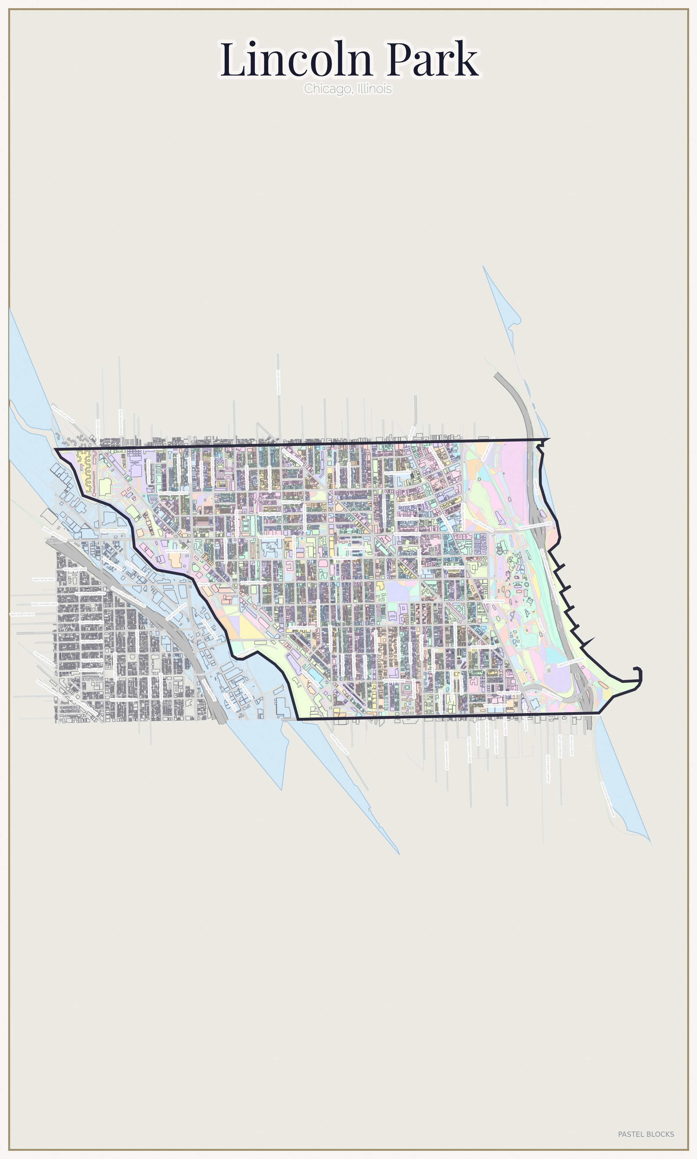 Lincoln Park Pastel map