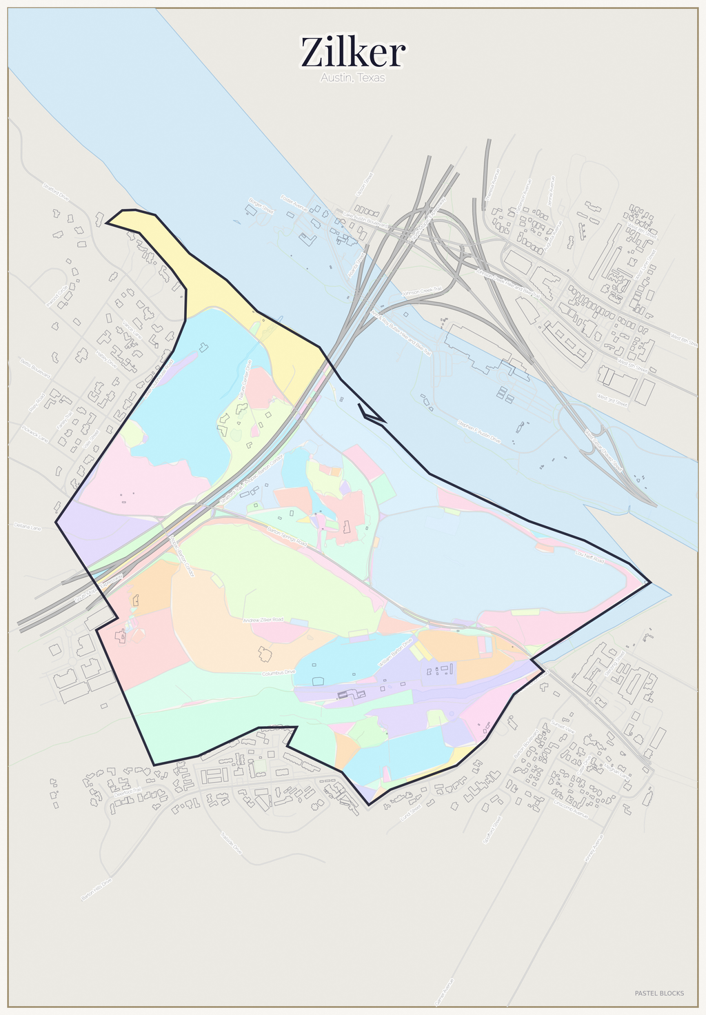 Zilker Pastel map