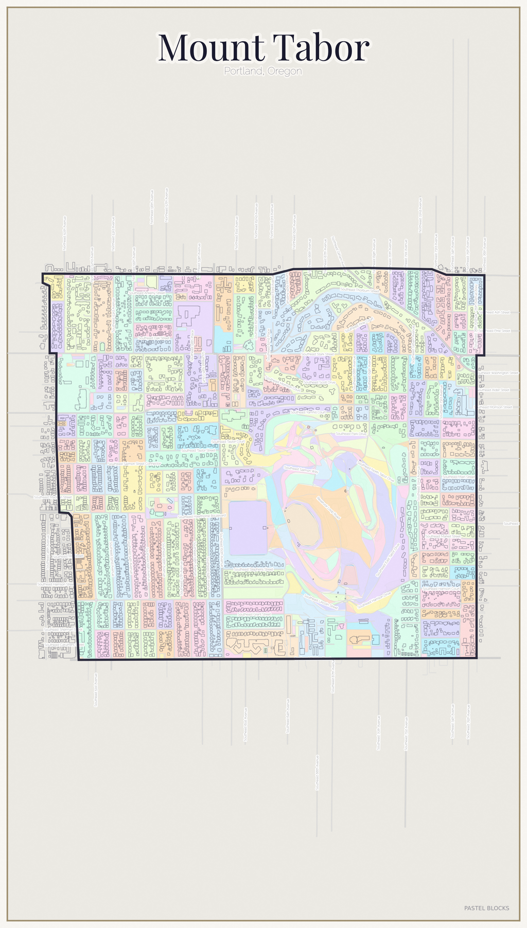 Mount Tabor Pastel map