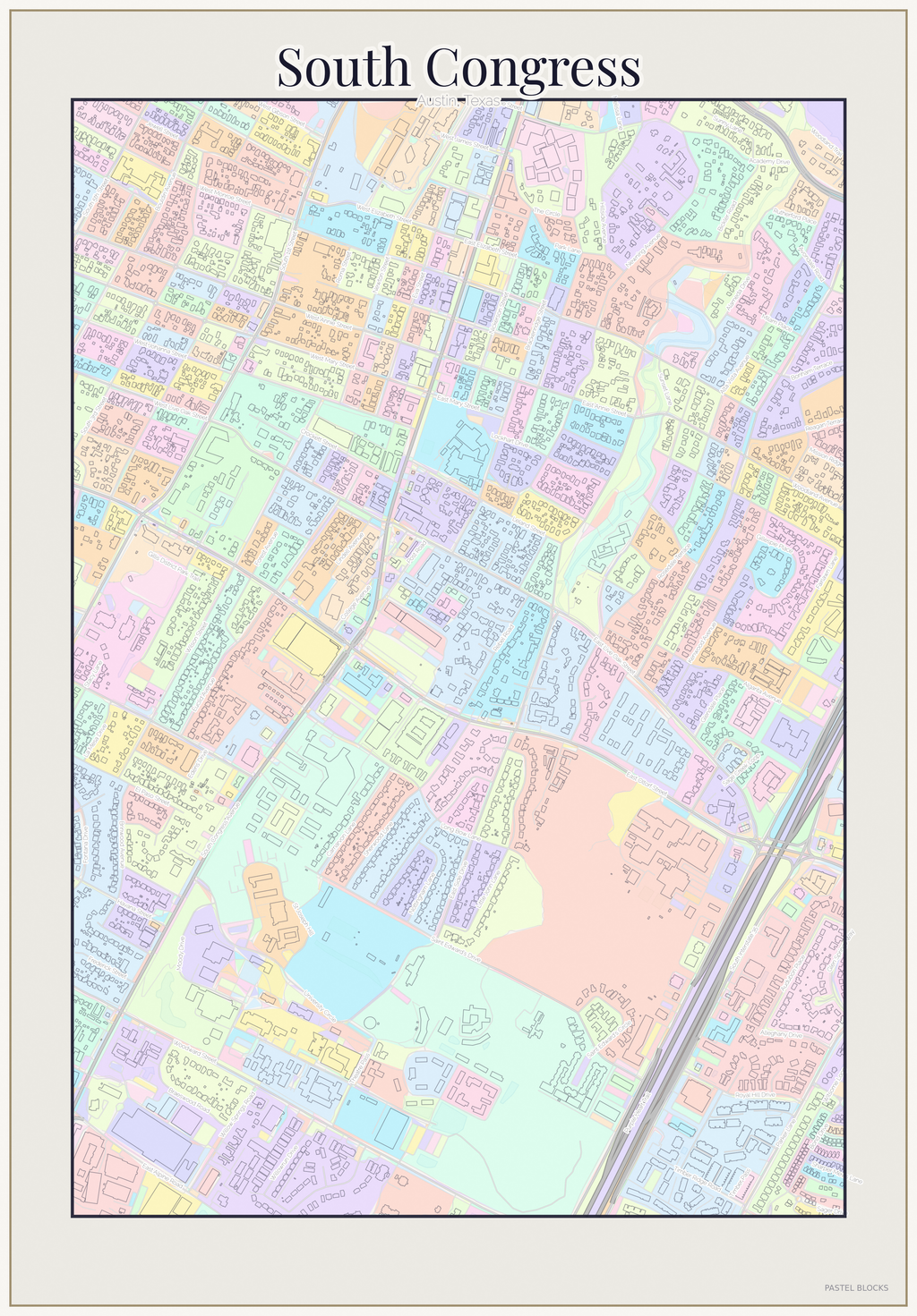 South Congress Pastel map