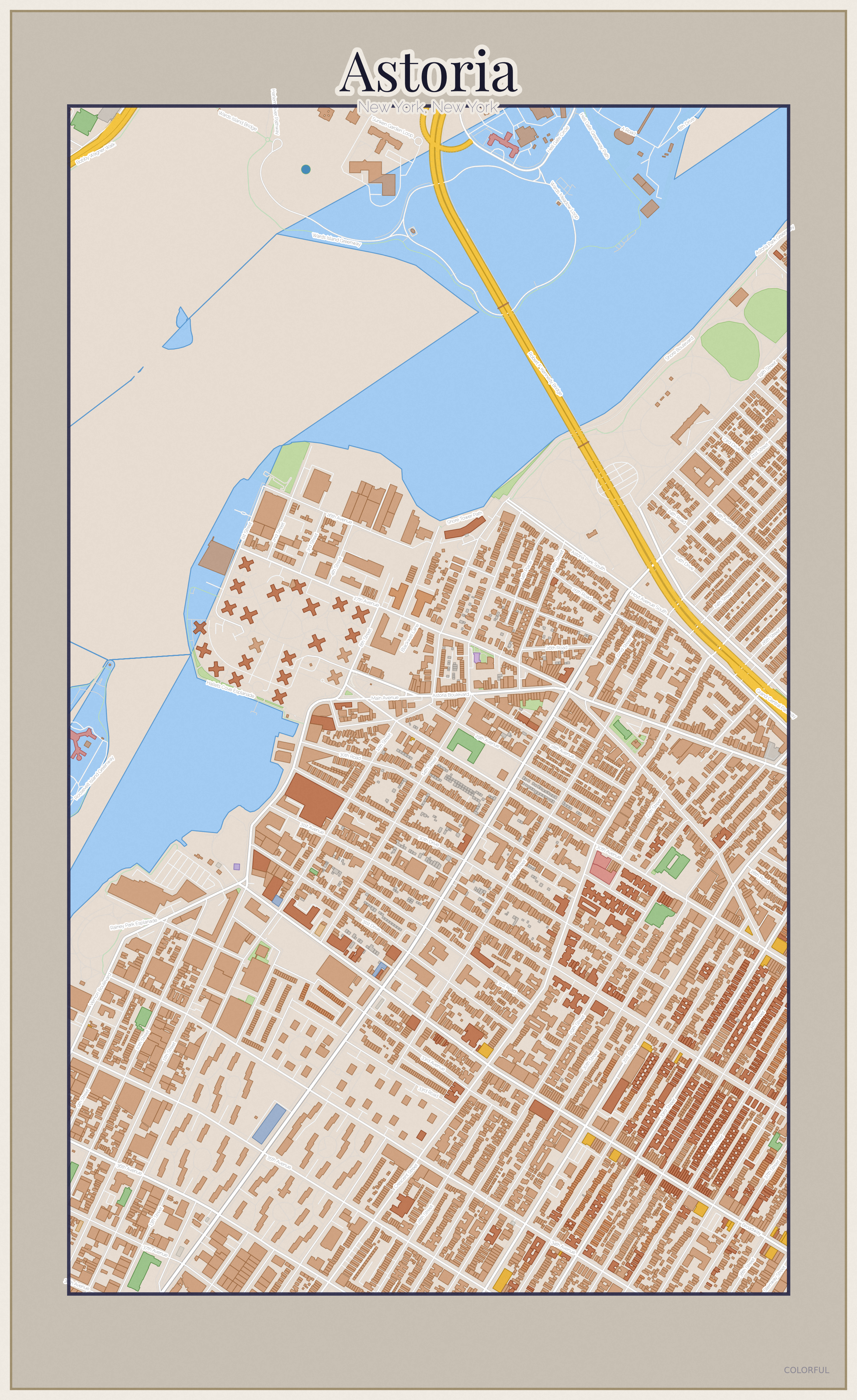 Astoria Colorful map