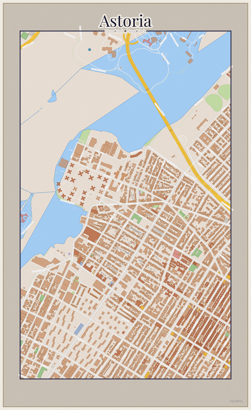 Astoria Colorful map
