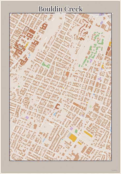 Bouldin Creek Colorful map