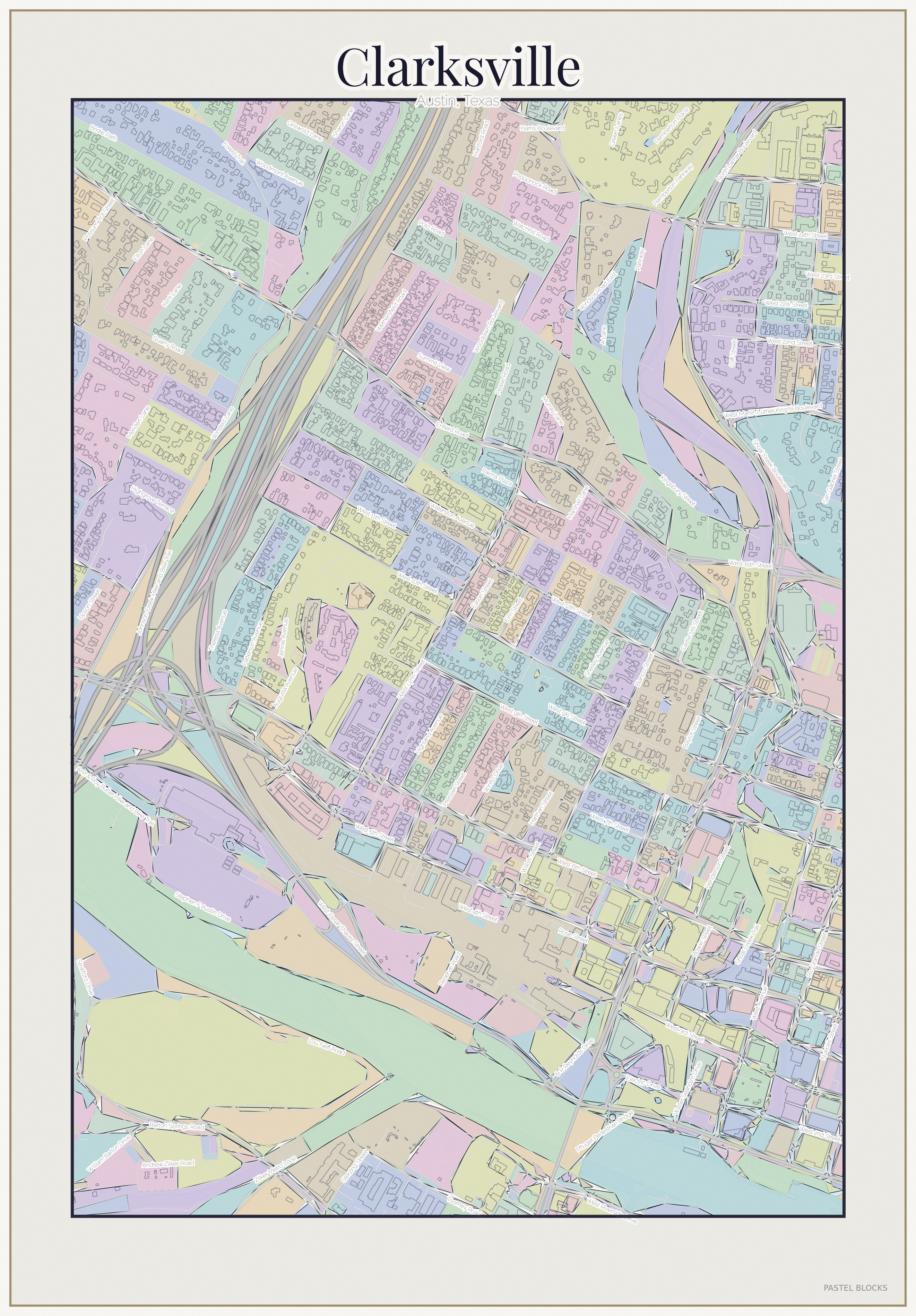 Clarksville Pastel map