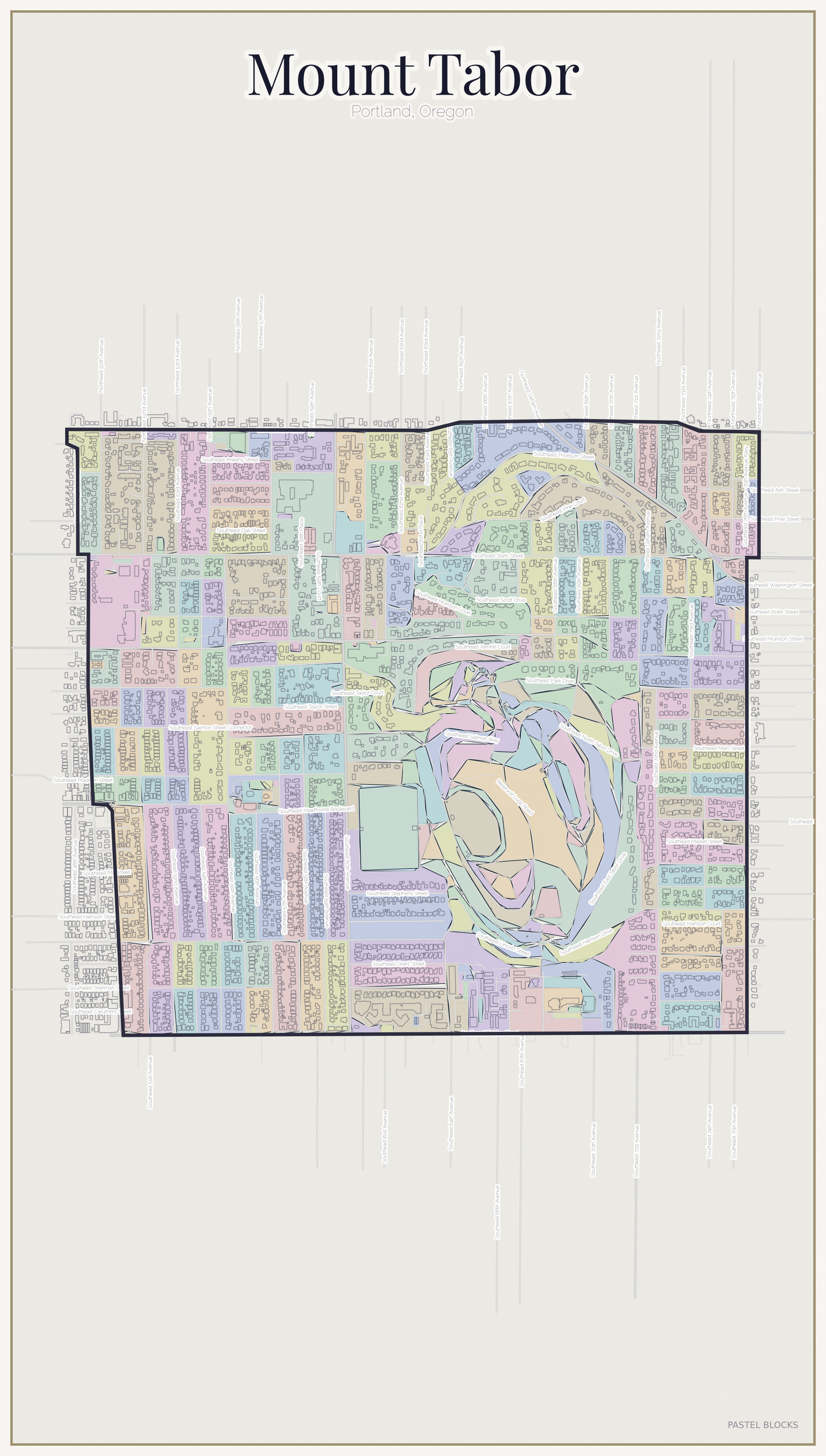 Mount Tabor Pastel map