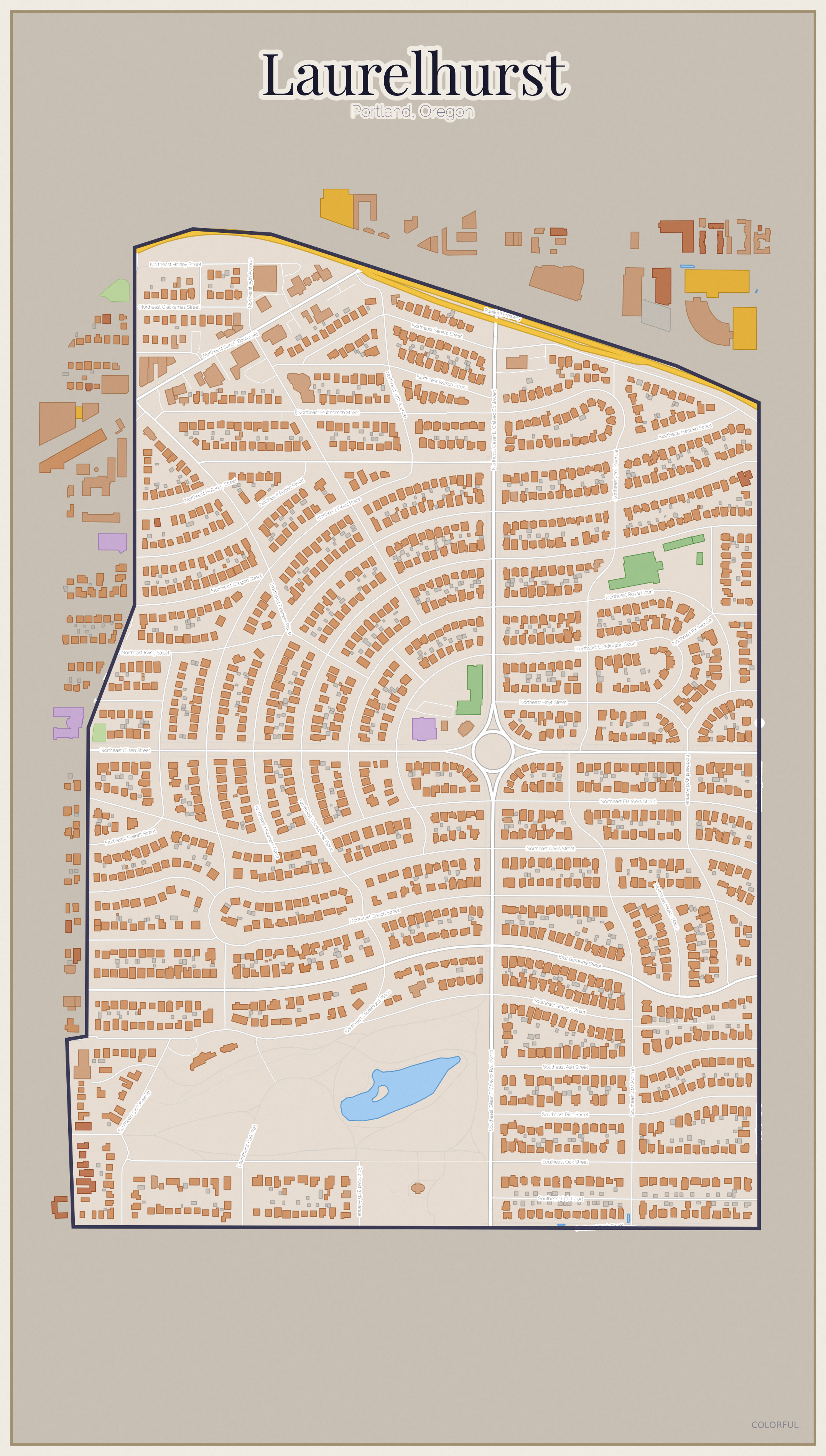 Laurelhurst Colorful map