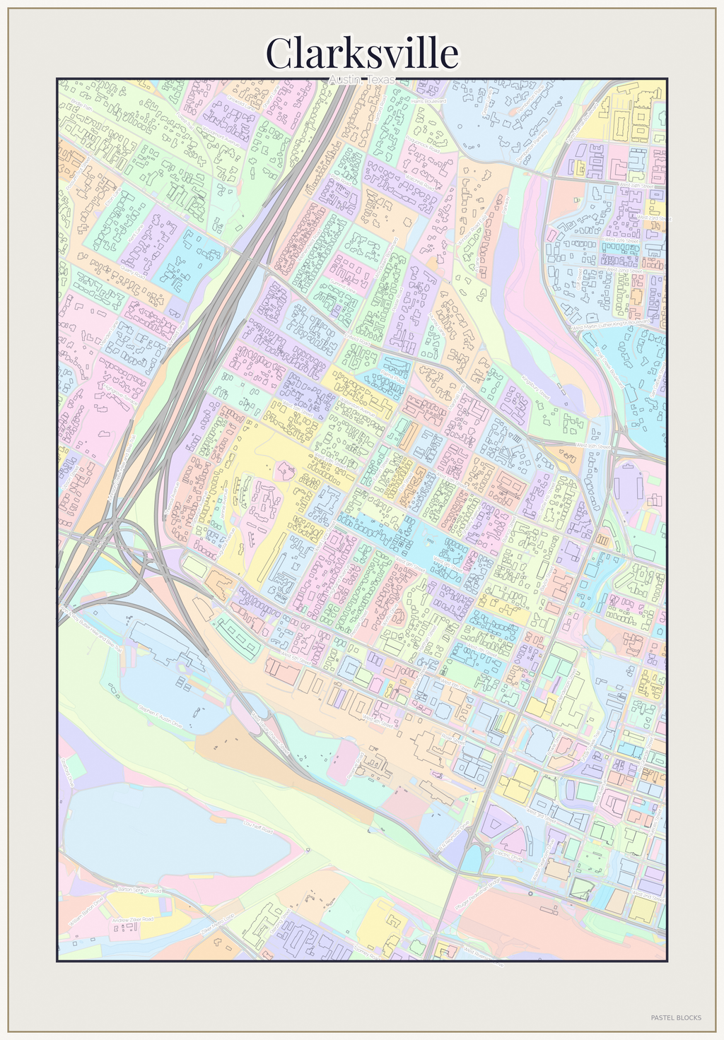 Clarksville Pastel map