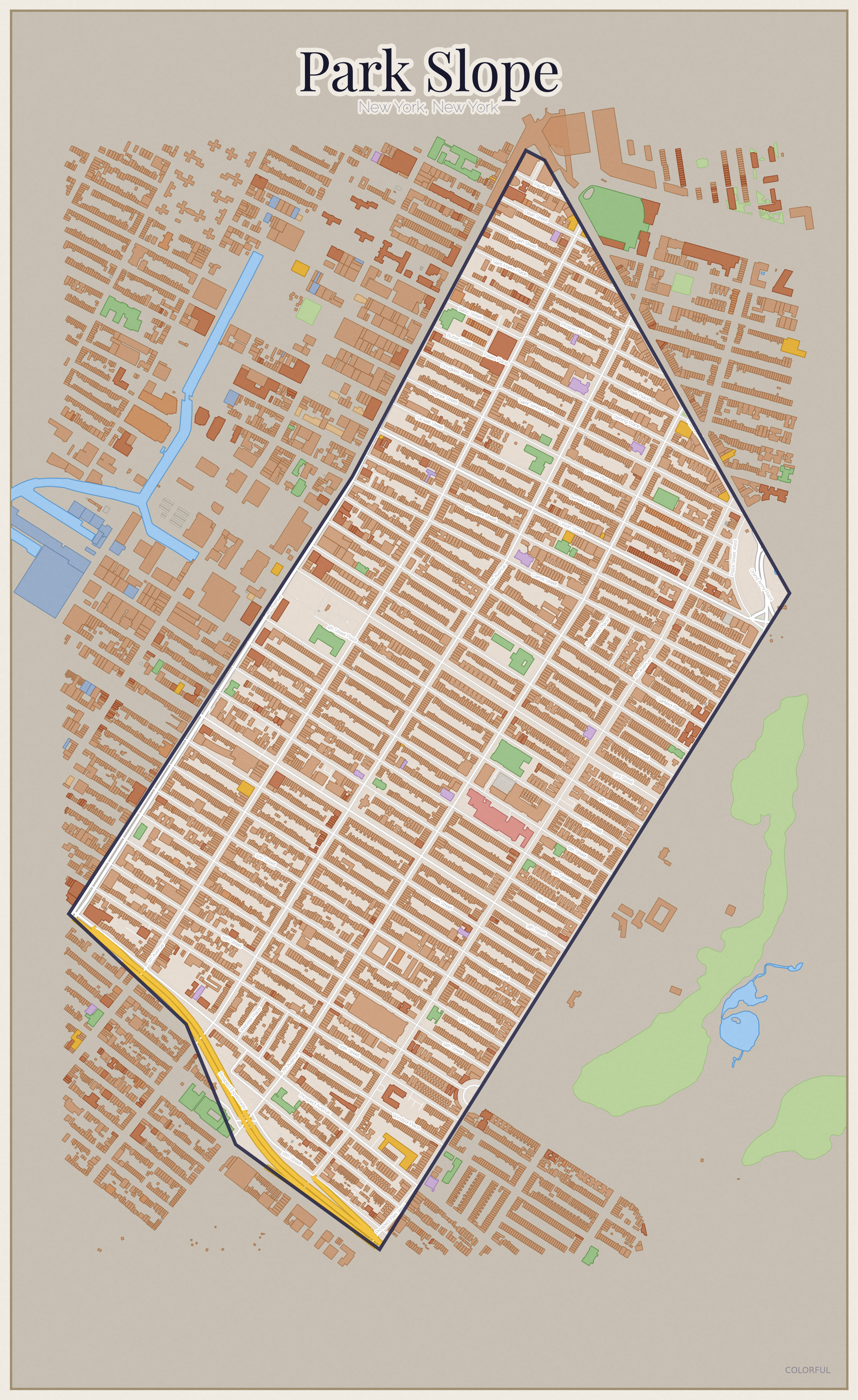 Park Slope Colorful map