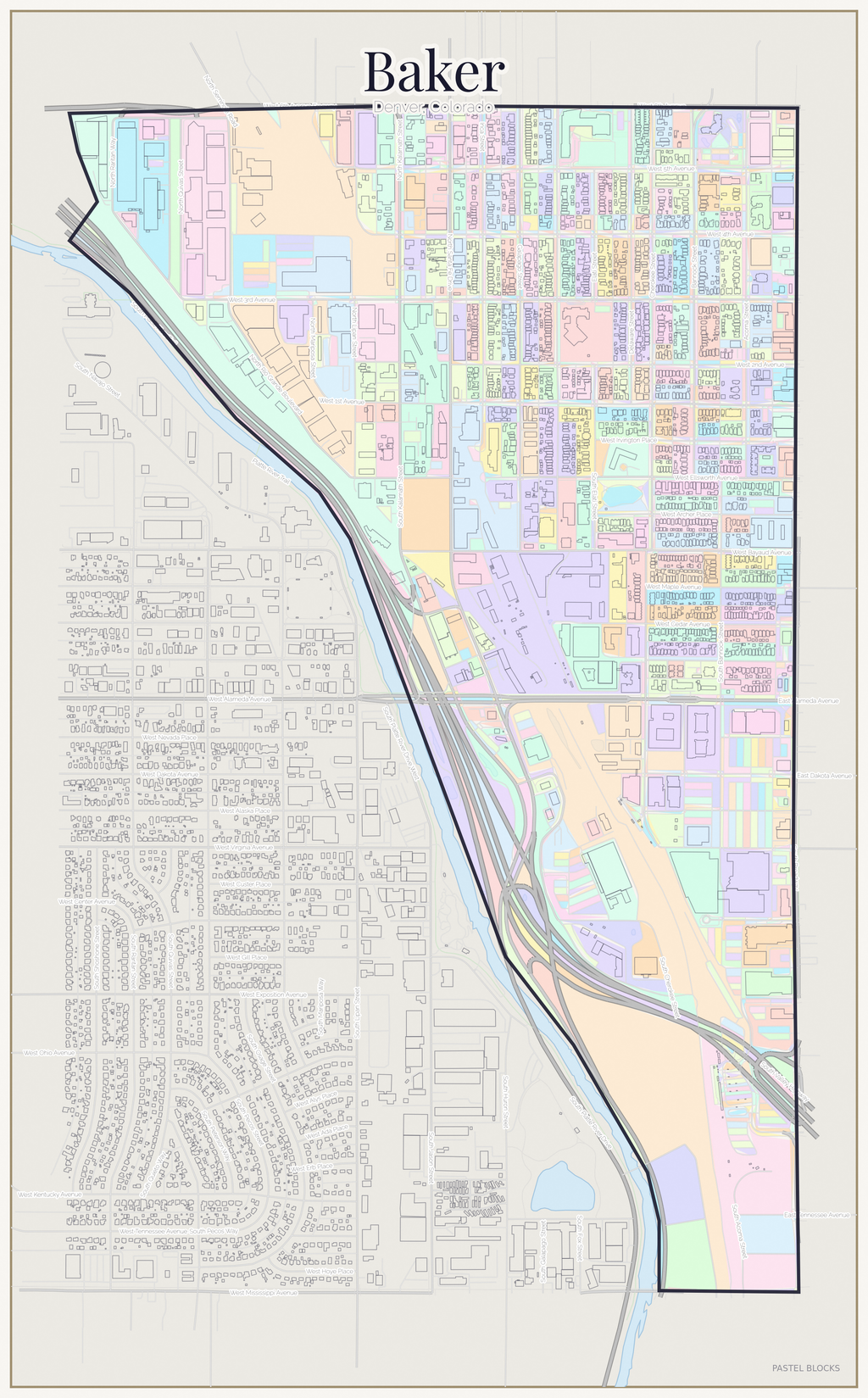 Baker Pastel map