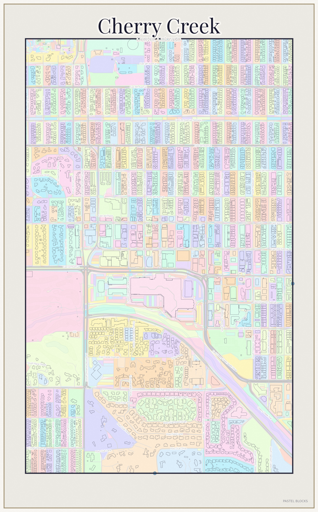 Cherry Creek Pastel map