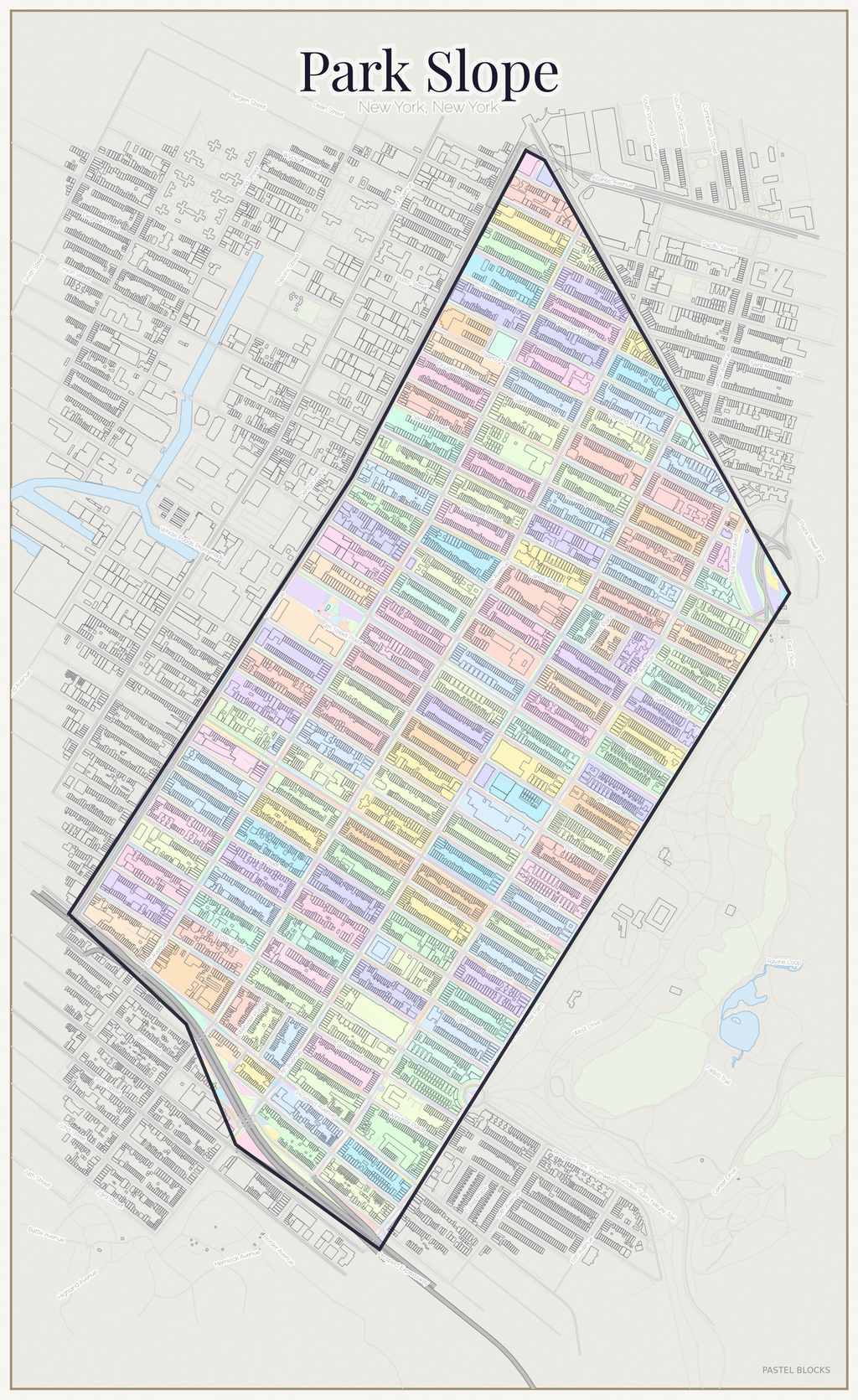 Park Slope Pastel map