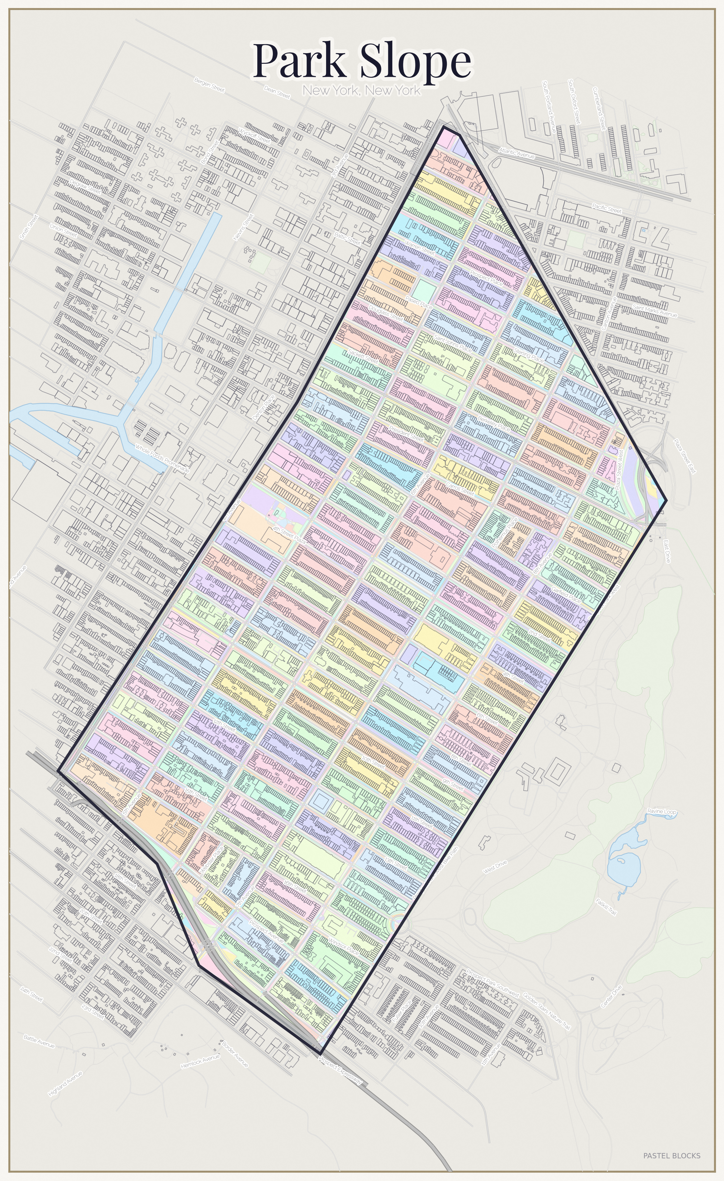 Park Slope Pastel map