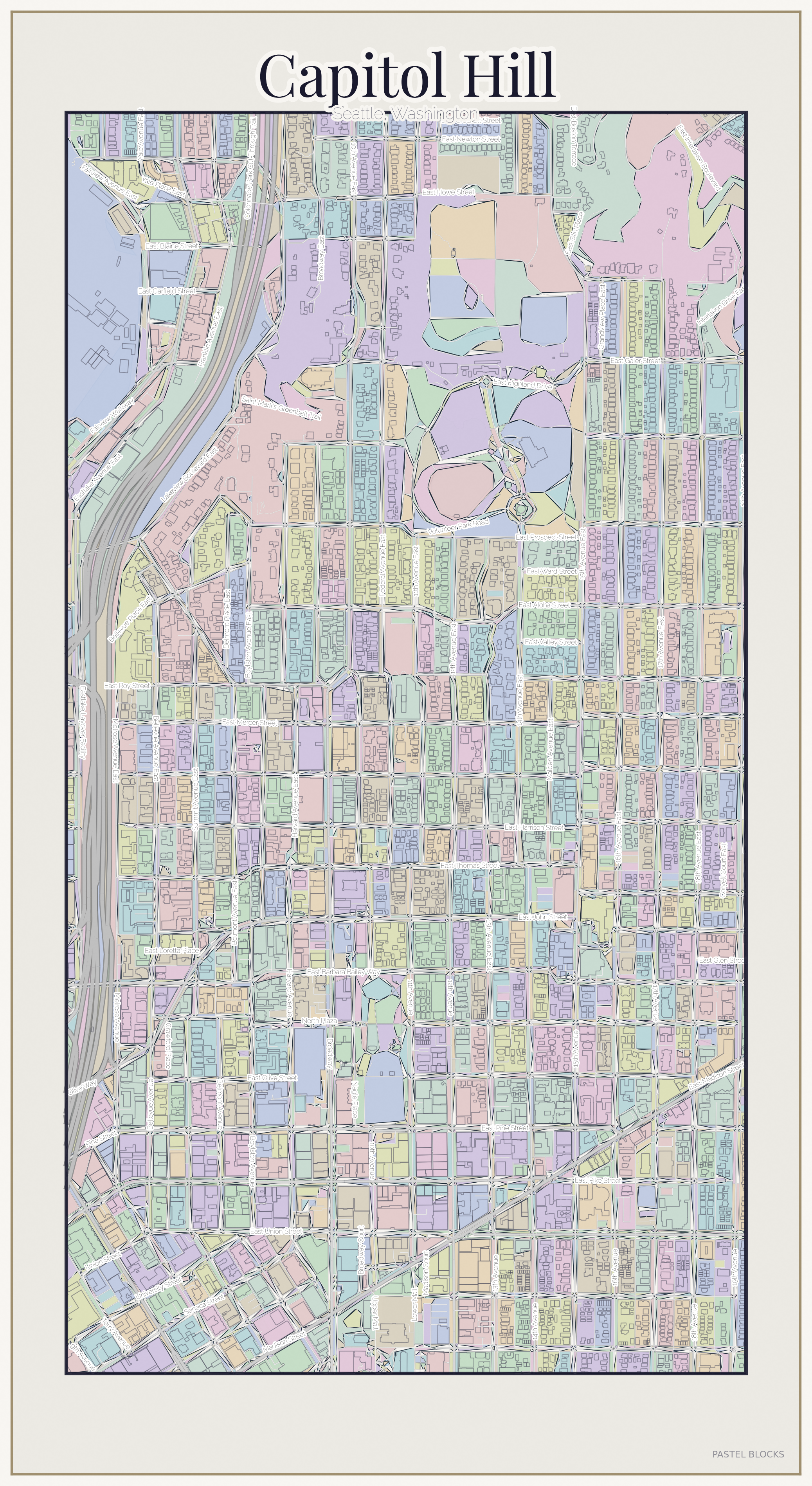 Capitol Hill Pastel map