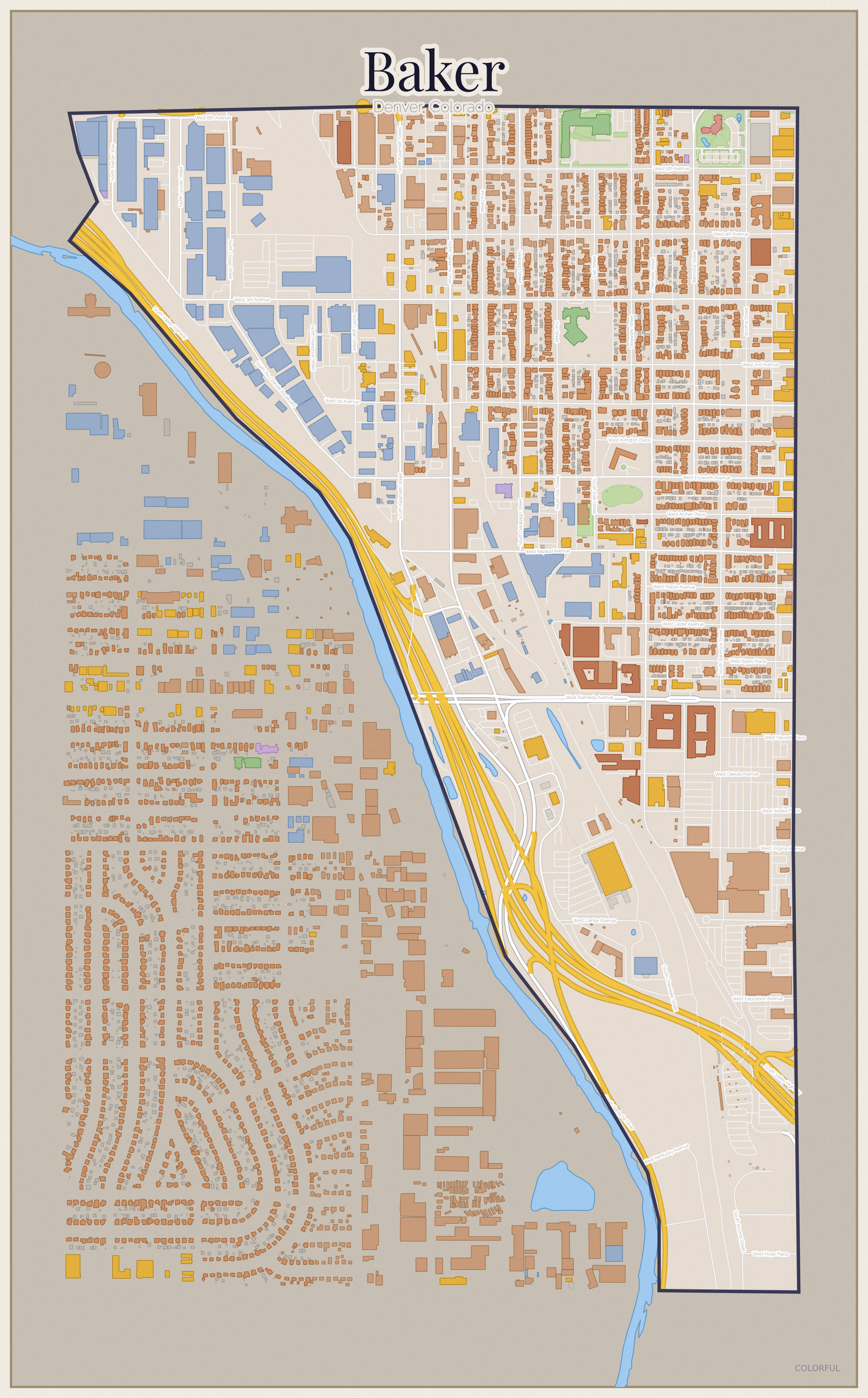 Baker Colorful map