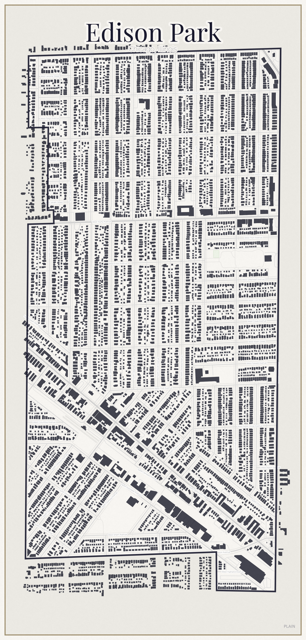 Edison Park Minimal map