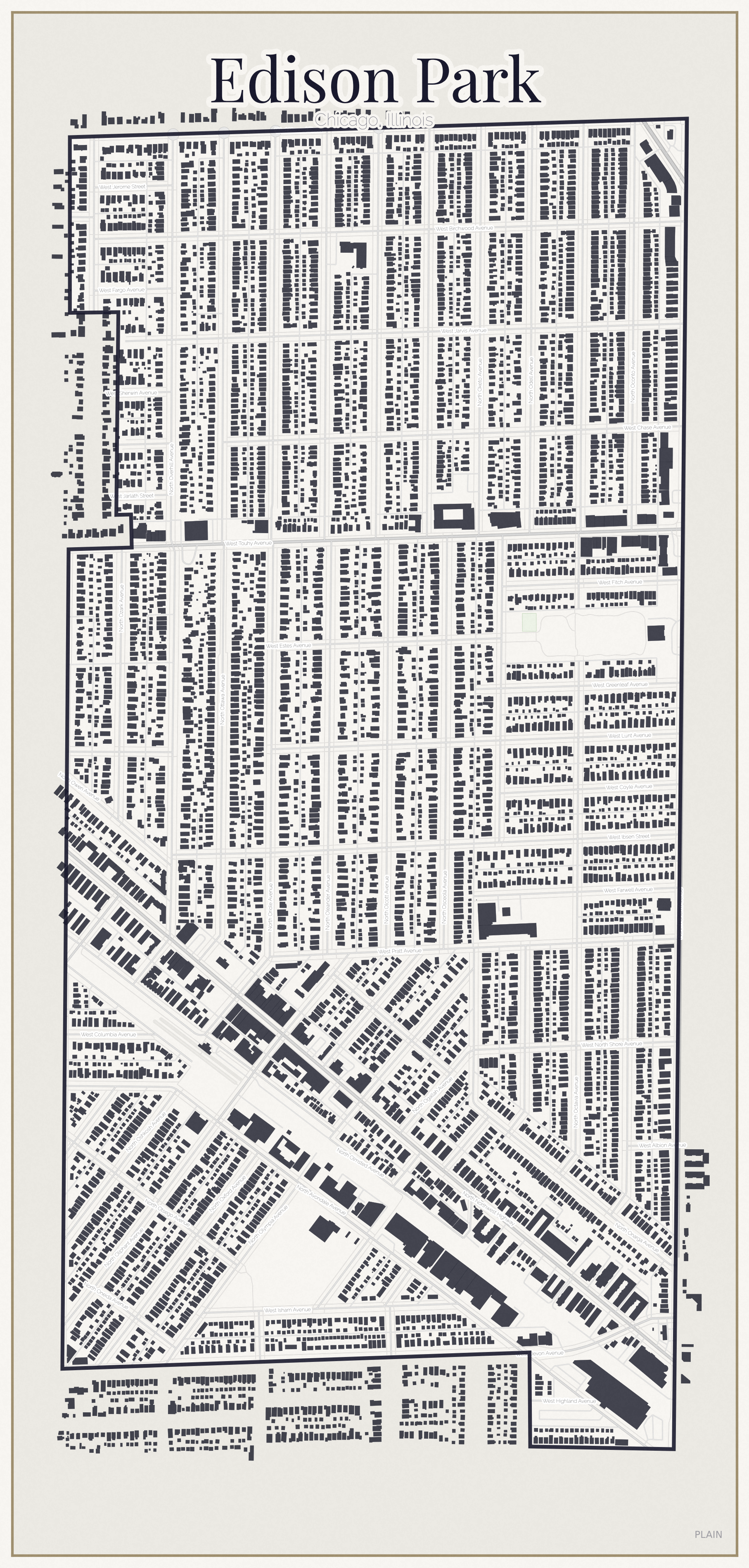 Edison Park Minimal map