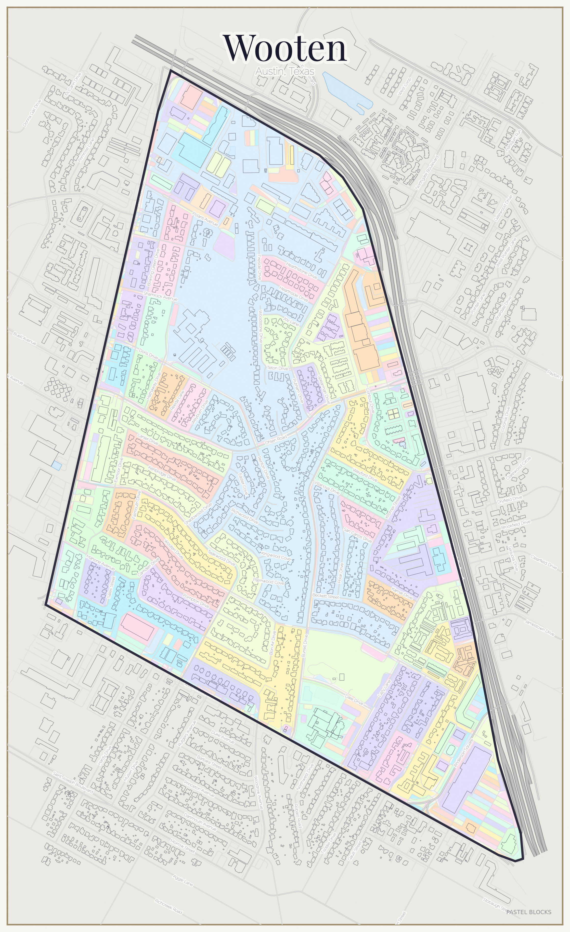 Wooten Pastel map