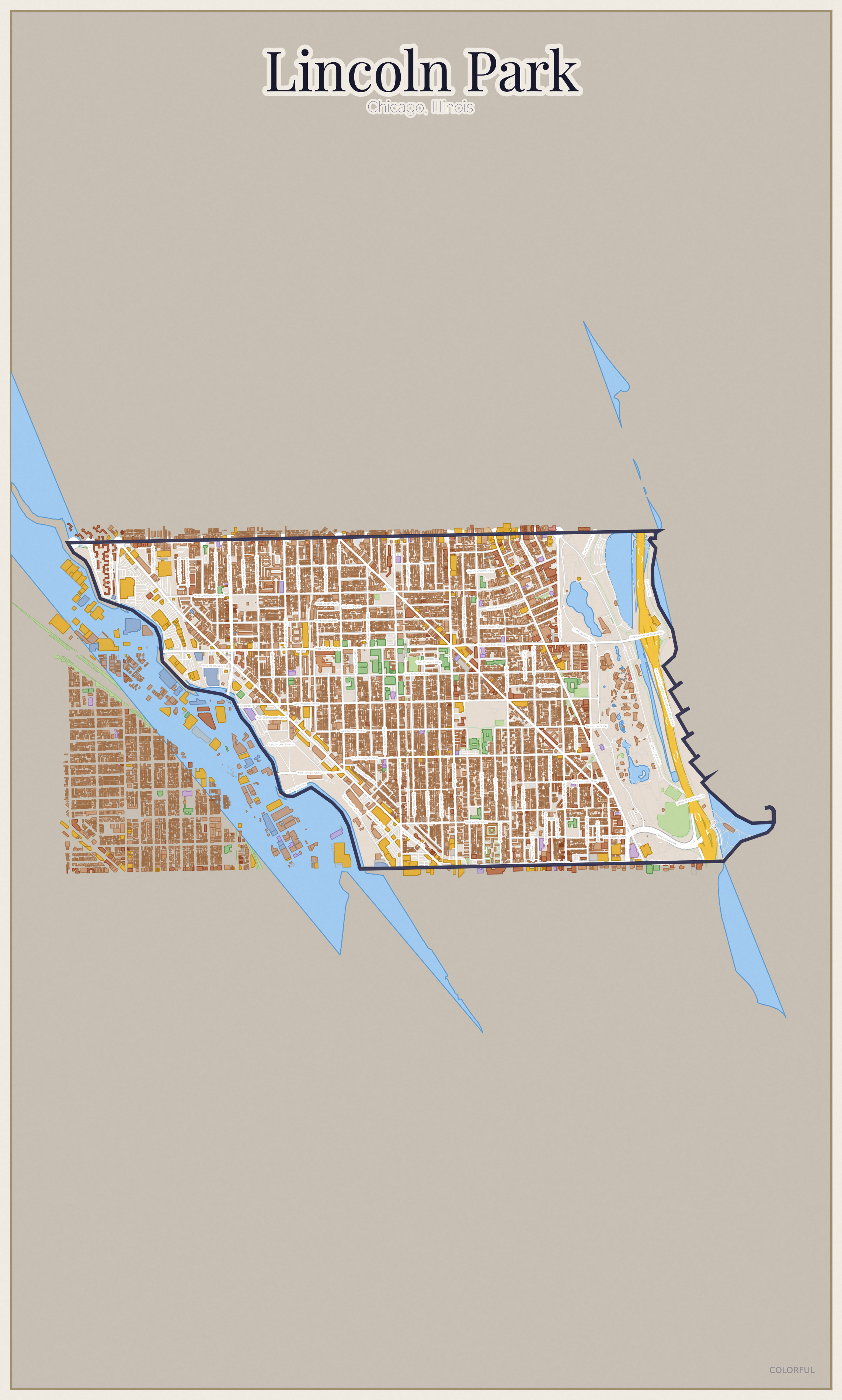 Lincoln Park Colorful map