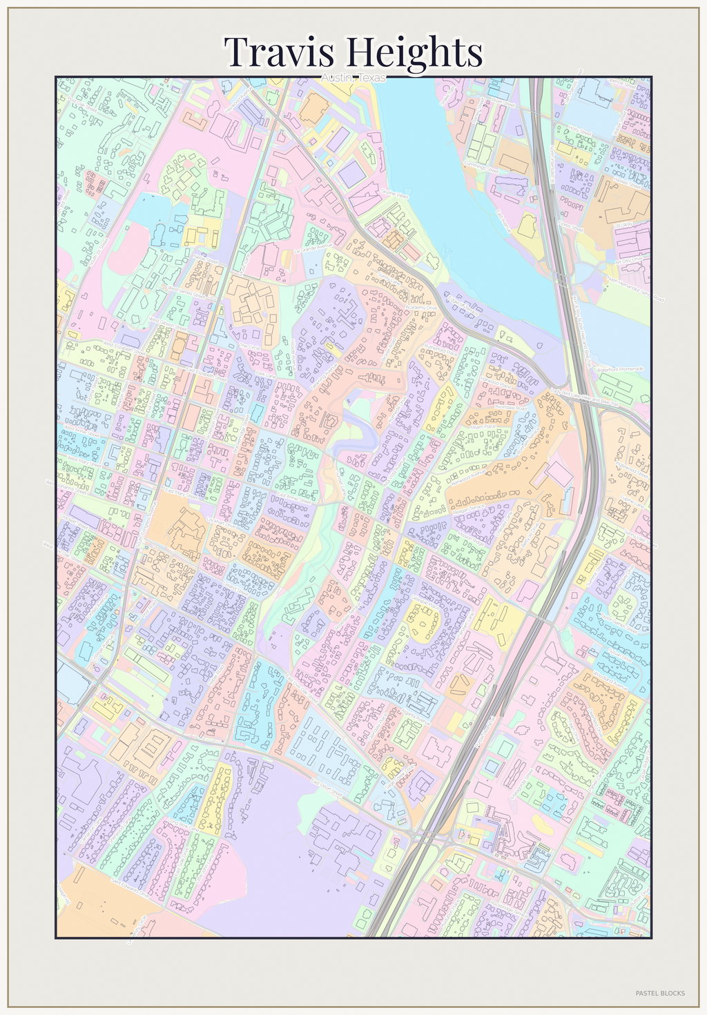 Travis Heights Pastel map