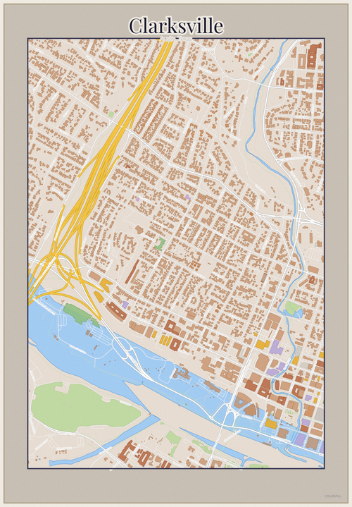 Clarksville Colorful map