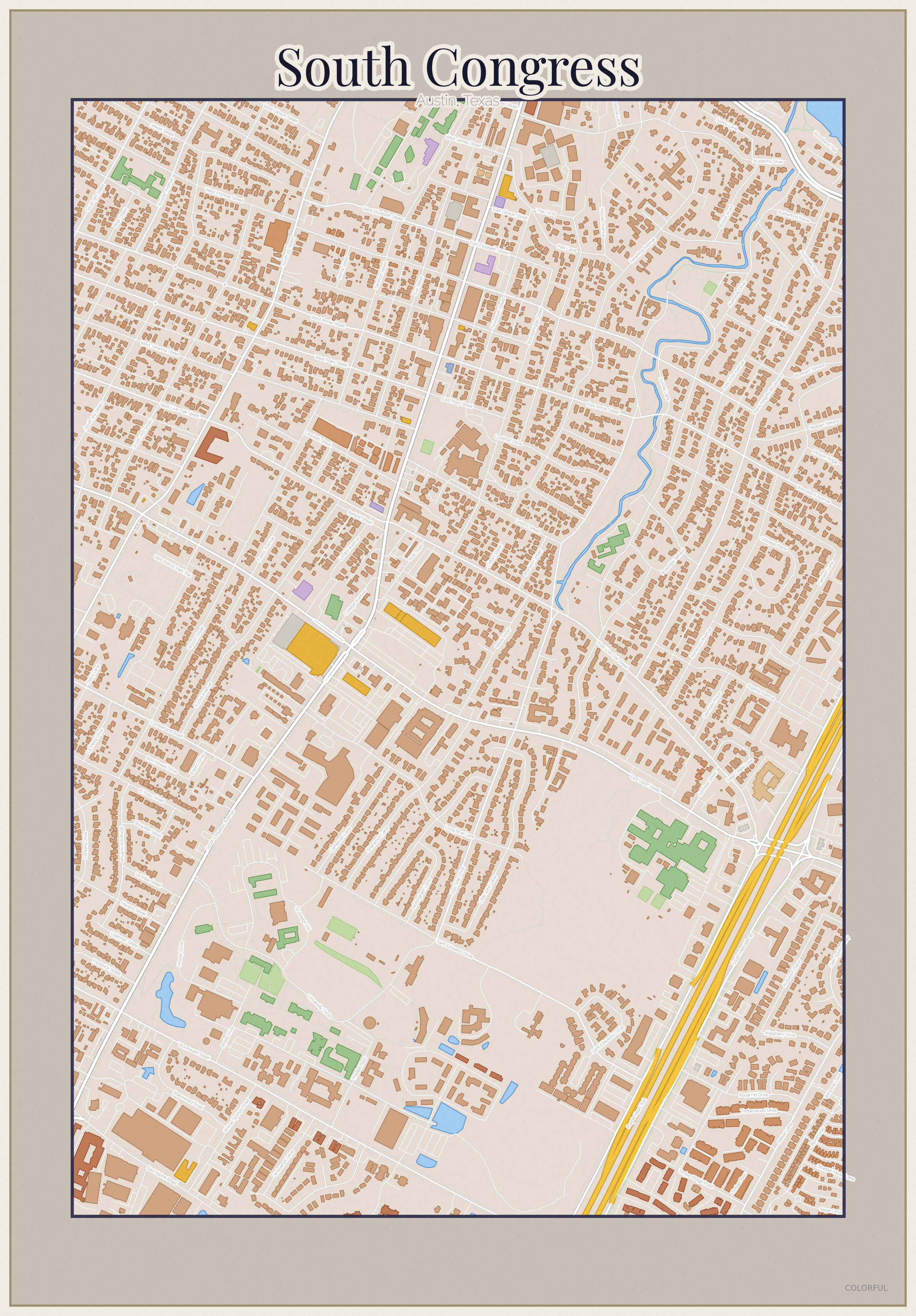 South Congress Colorful map