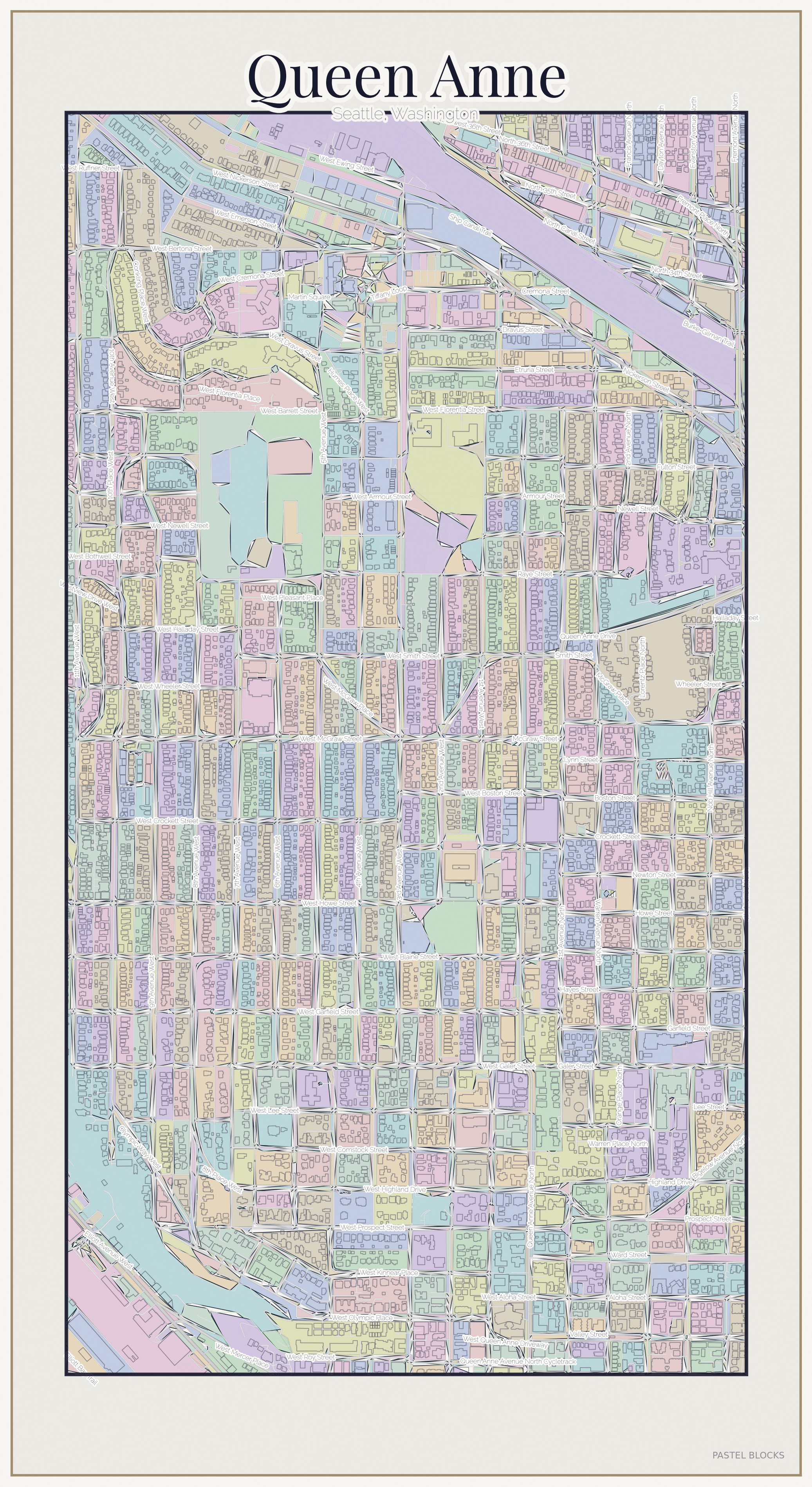 Queen Anne Pastel map