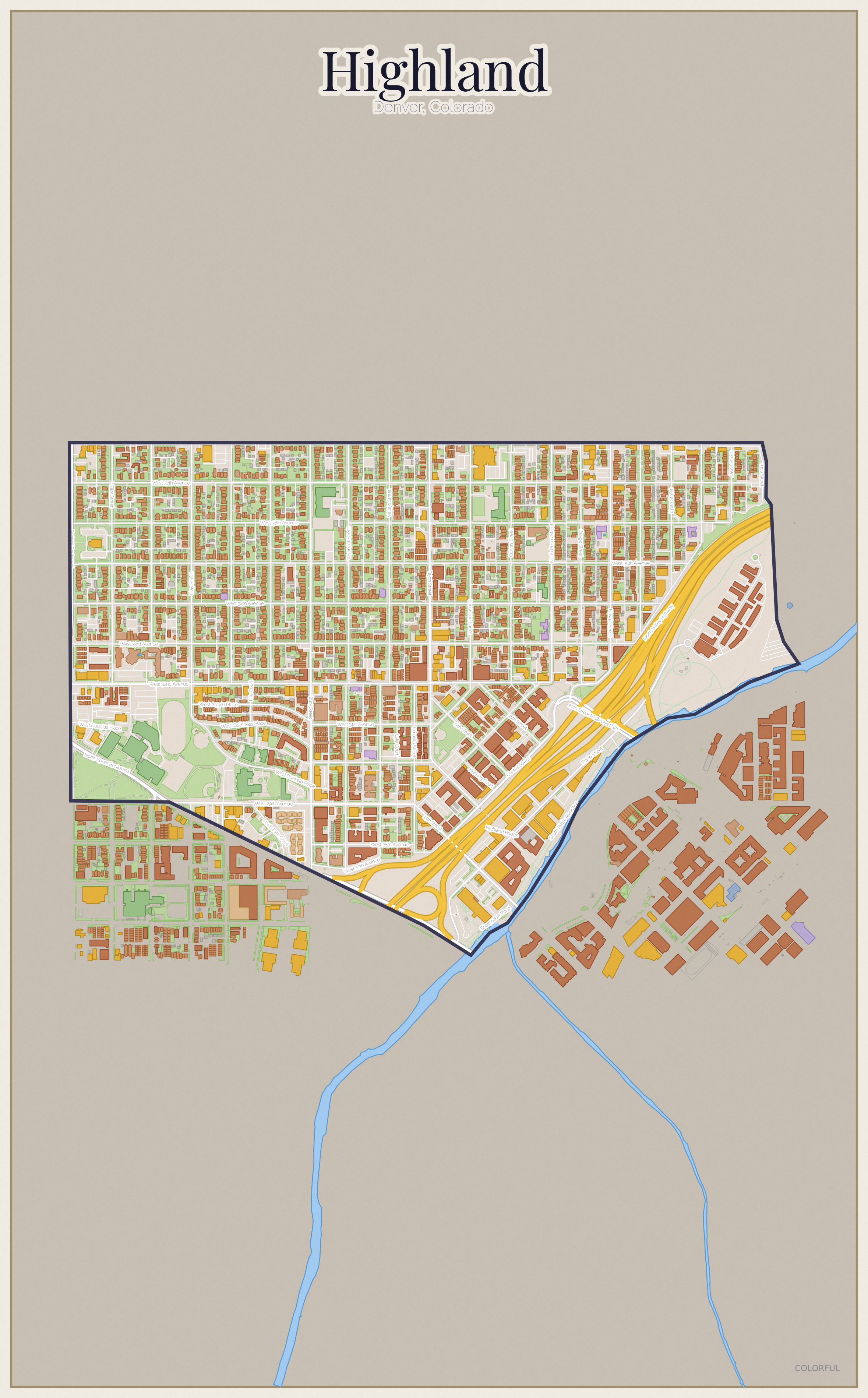 Highland Colorful map