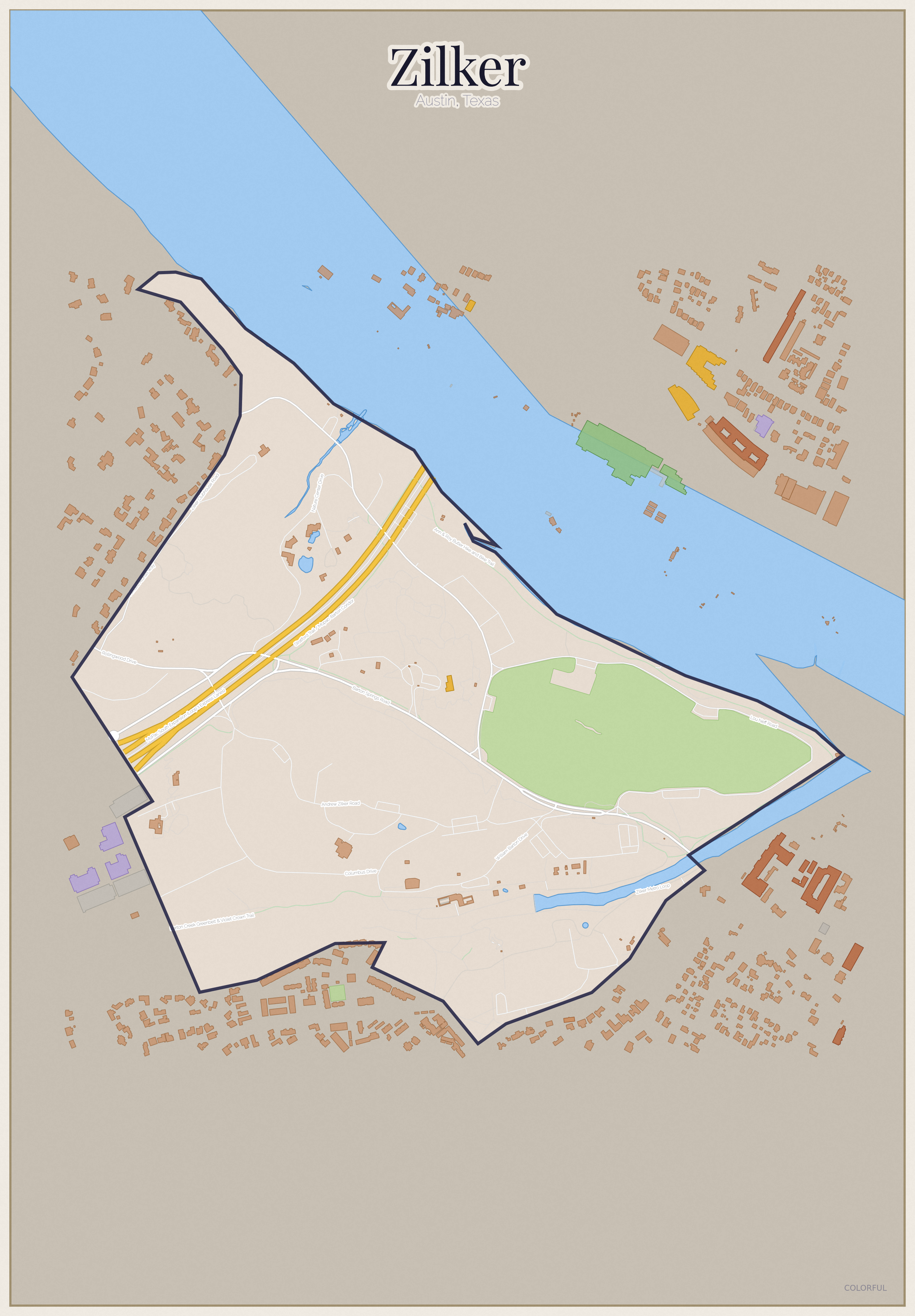 Zilker Colorful map