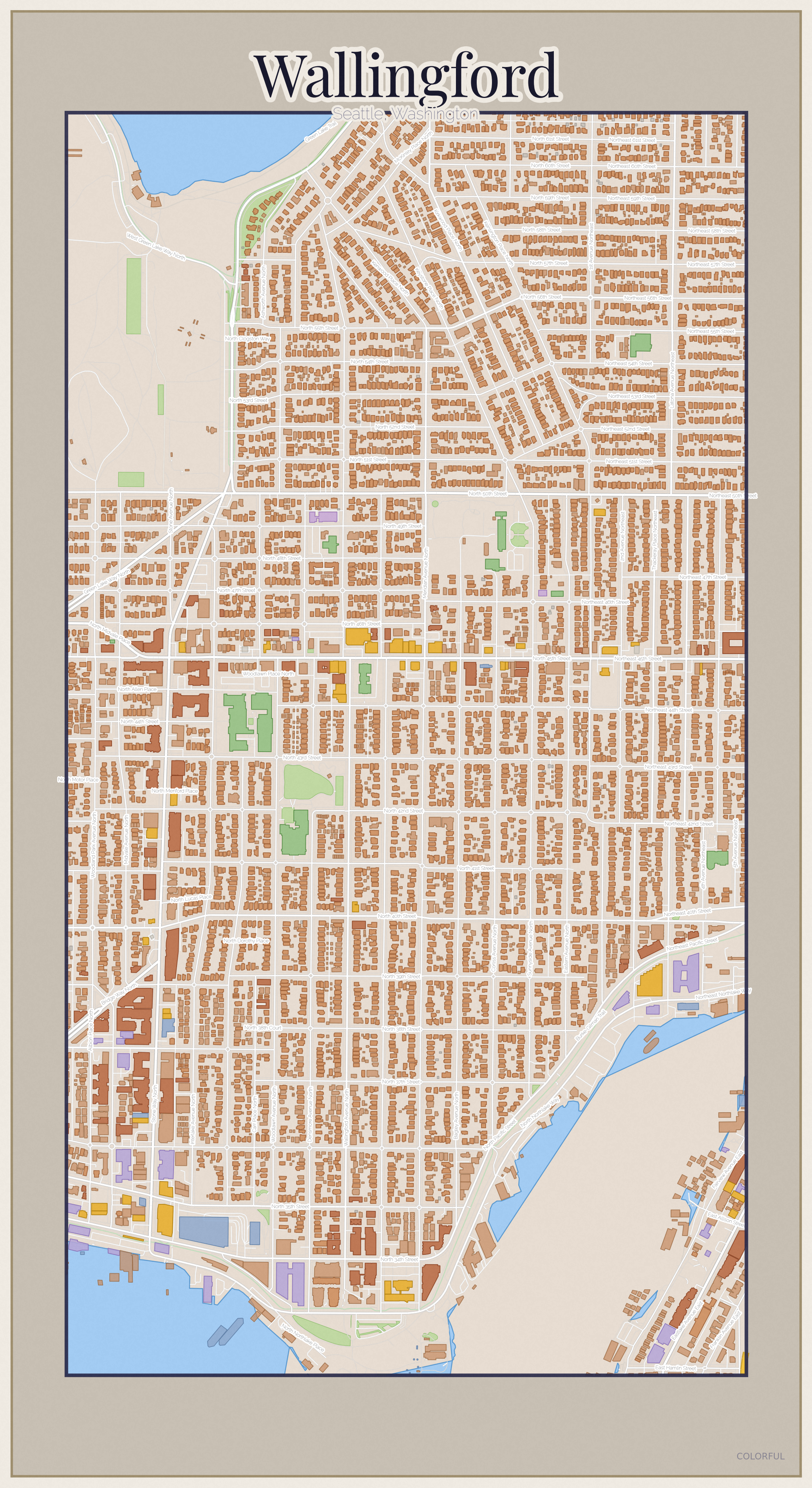 Wallingford Colorful map