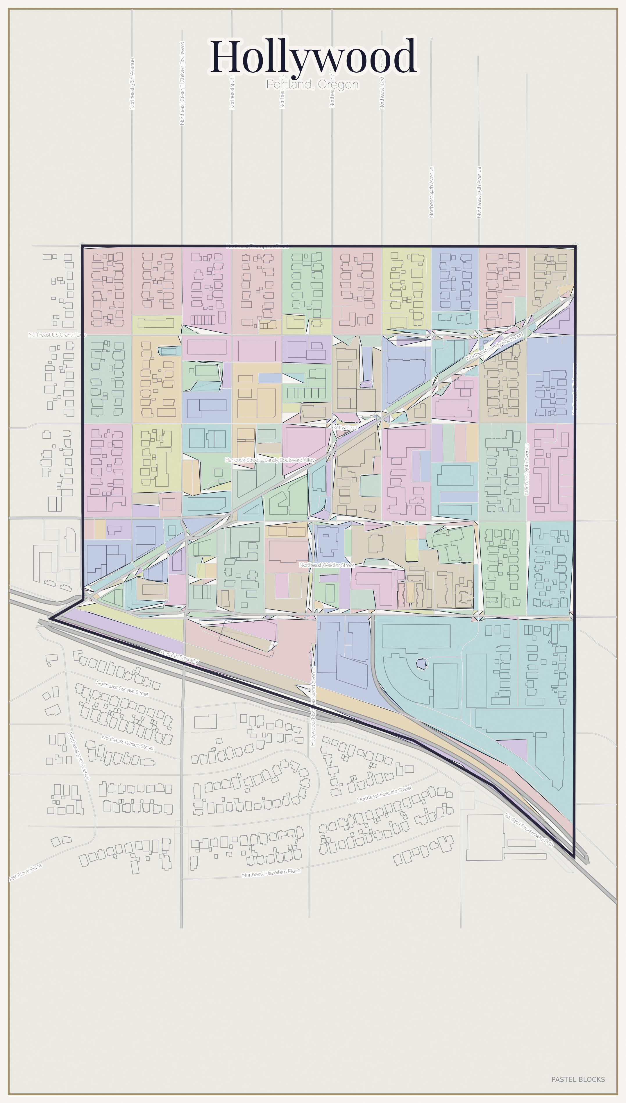 Hollywood Pastel map