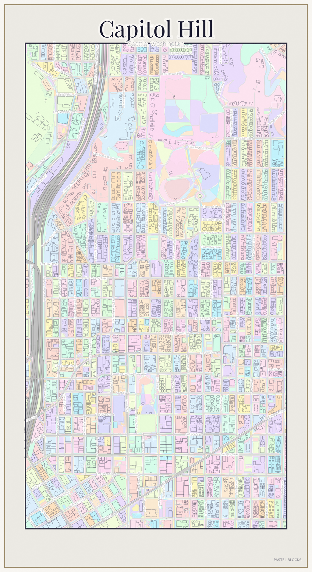 Capitol Hill Pastel map