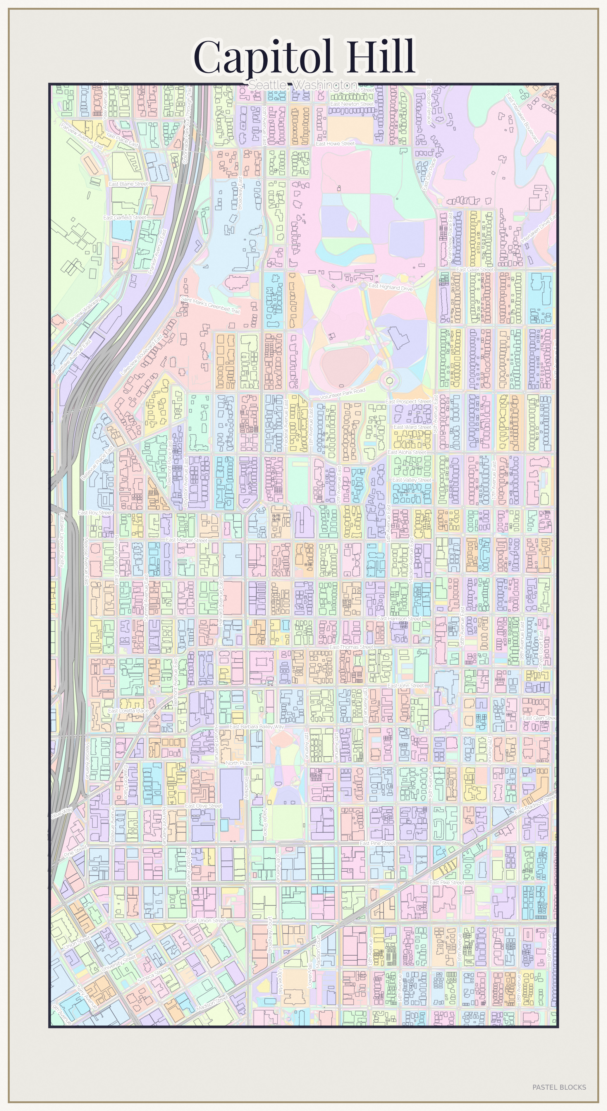 Capitol Hill Pastel map