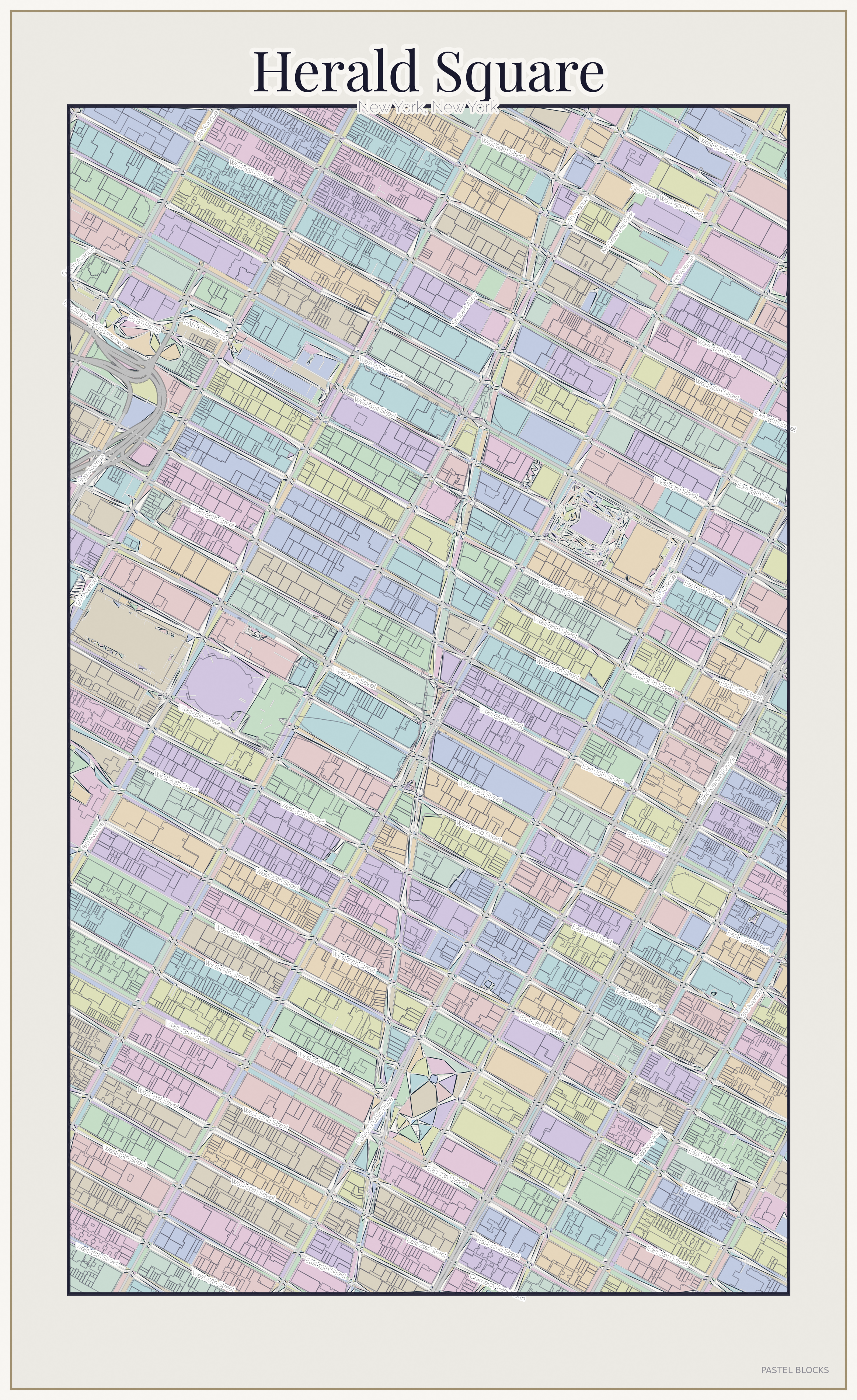 Herald Square Pastel map