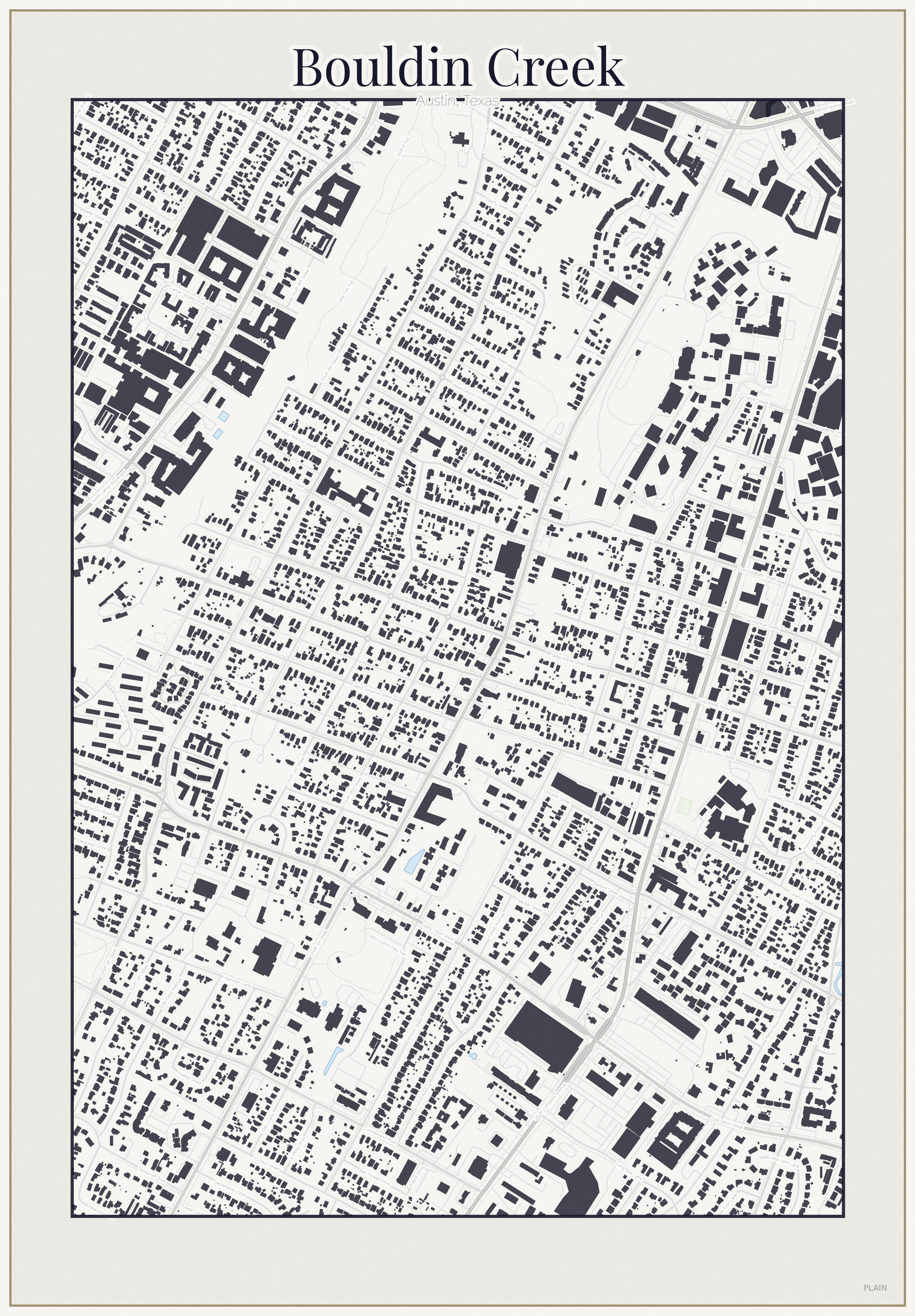 Bouldin Creek Minimal map