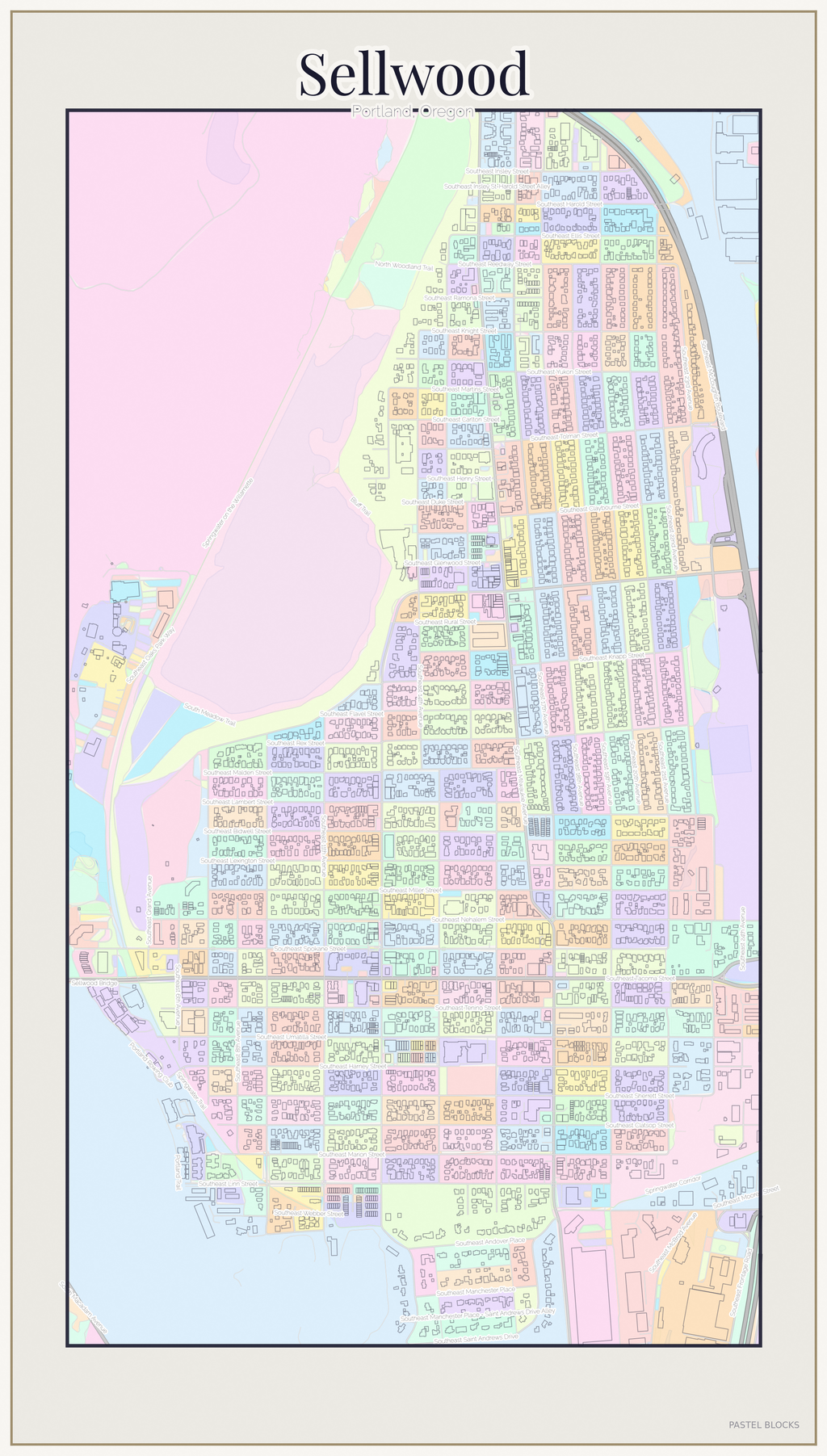 Sellwood Pastel map