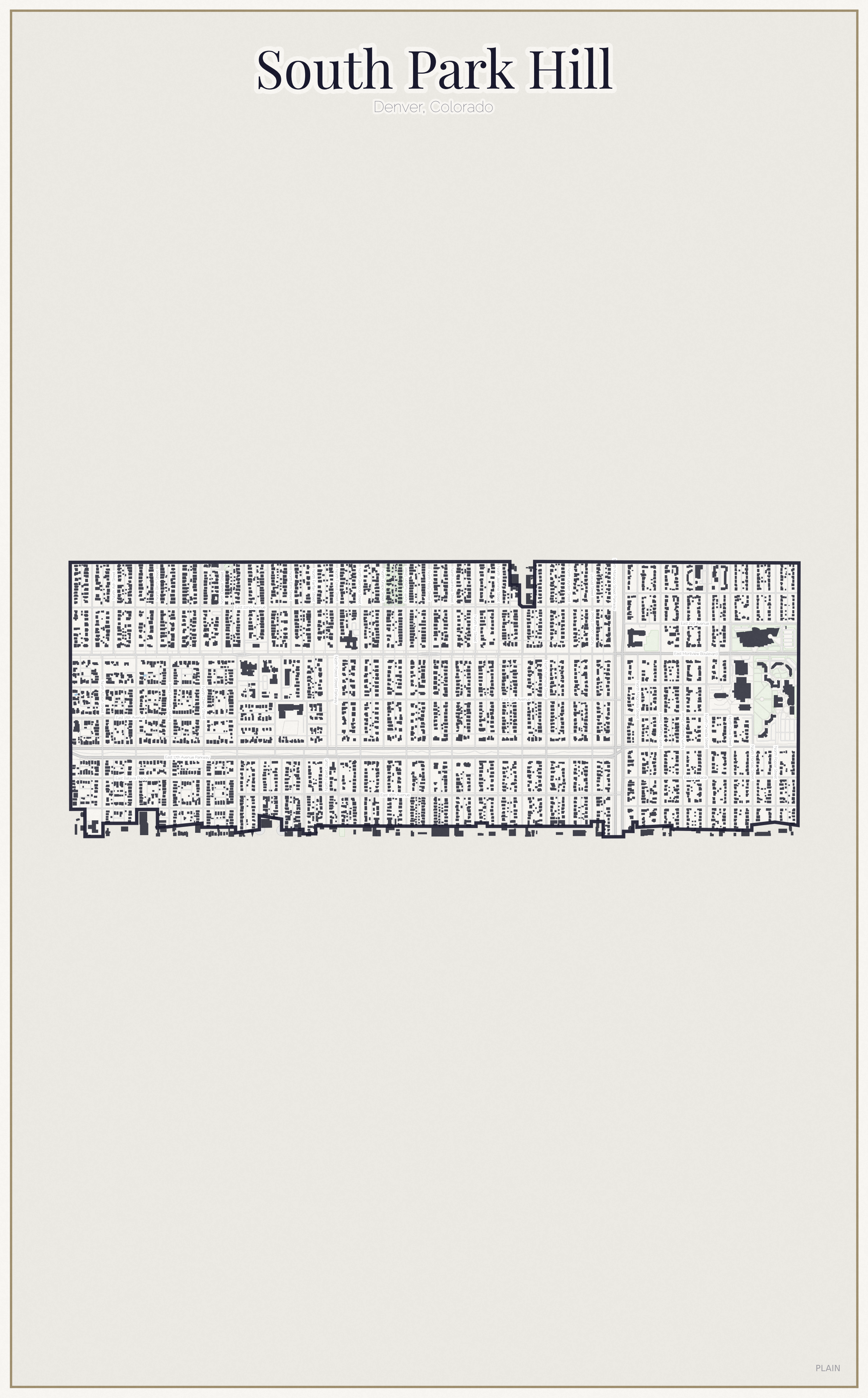 South Park Hill Minimal map
