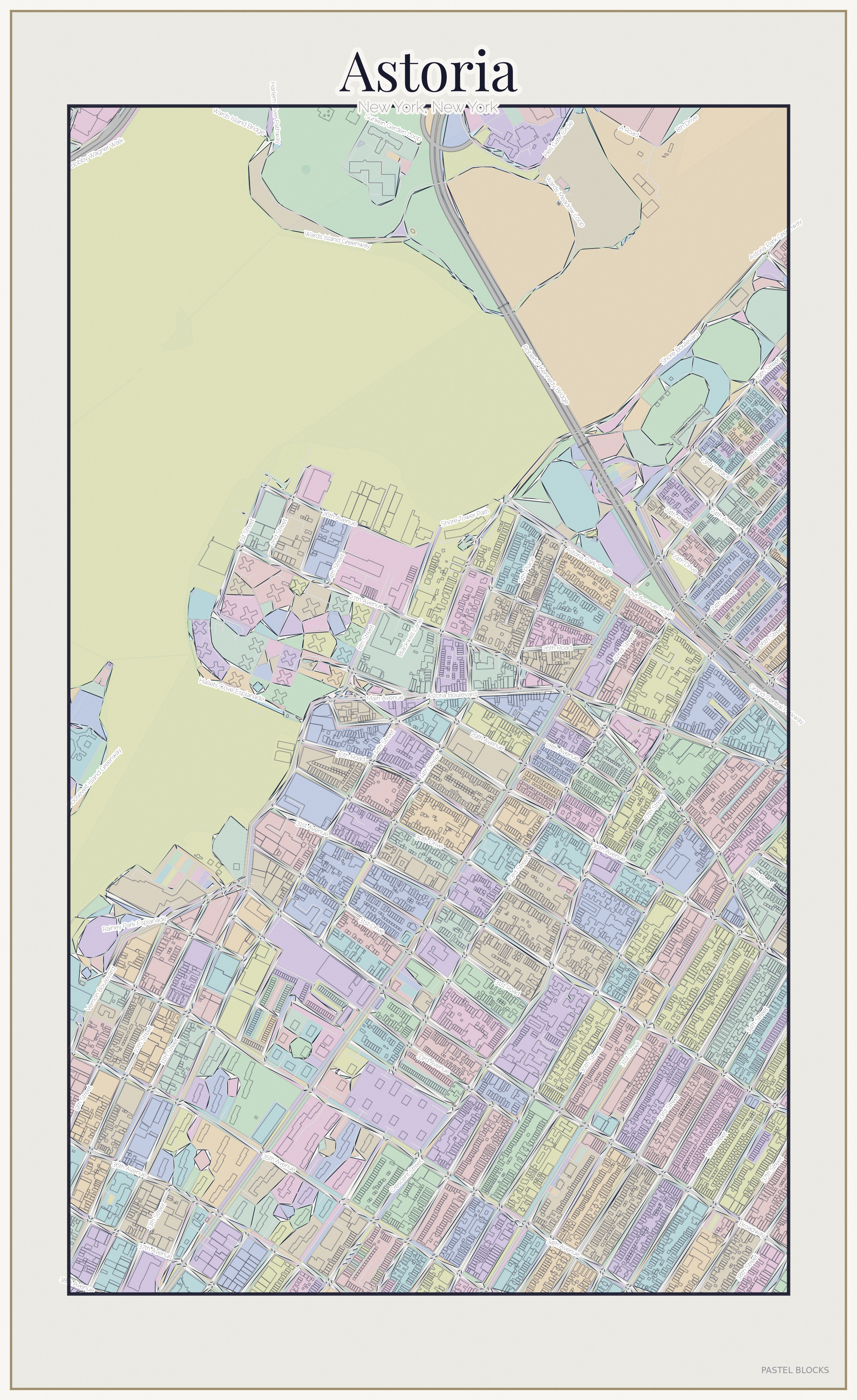 Astoria Pastel map