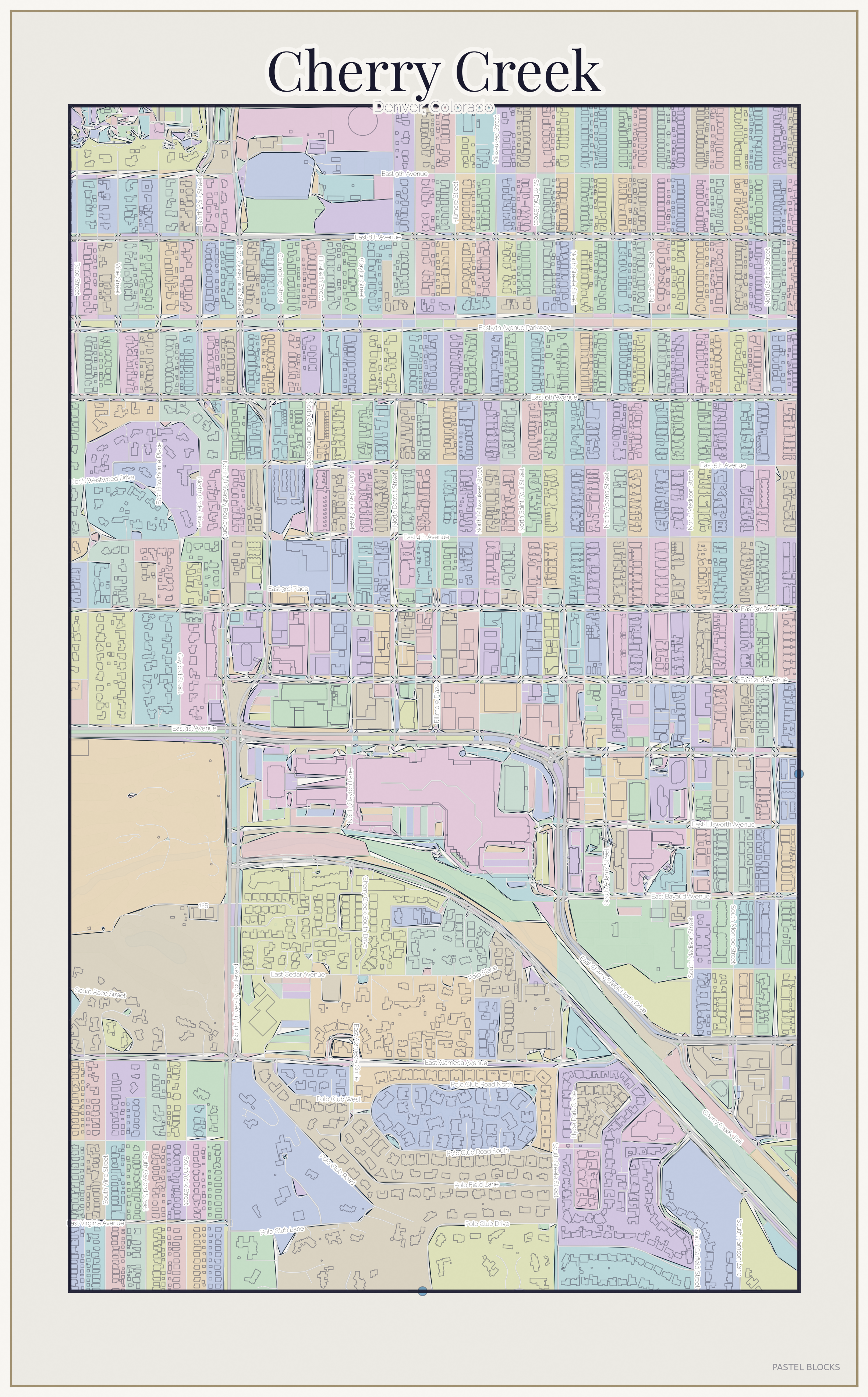 Cherry Creek Pastel map
