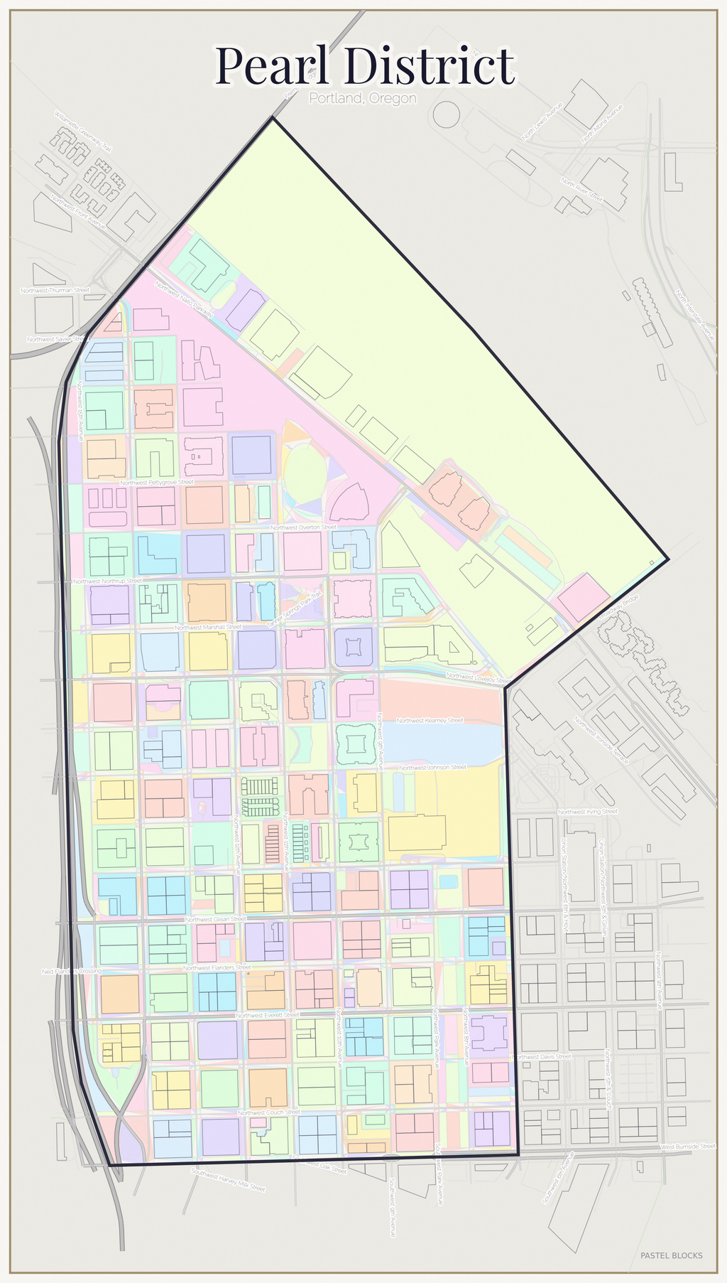 Pearl District Pastel map