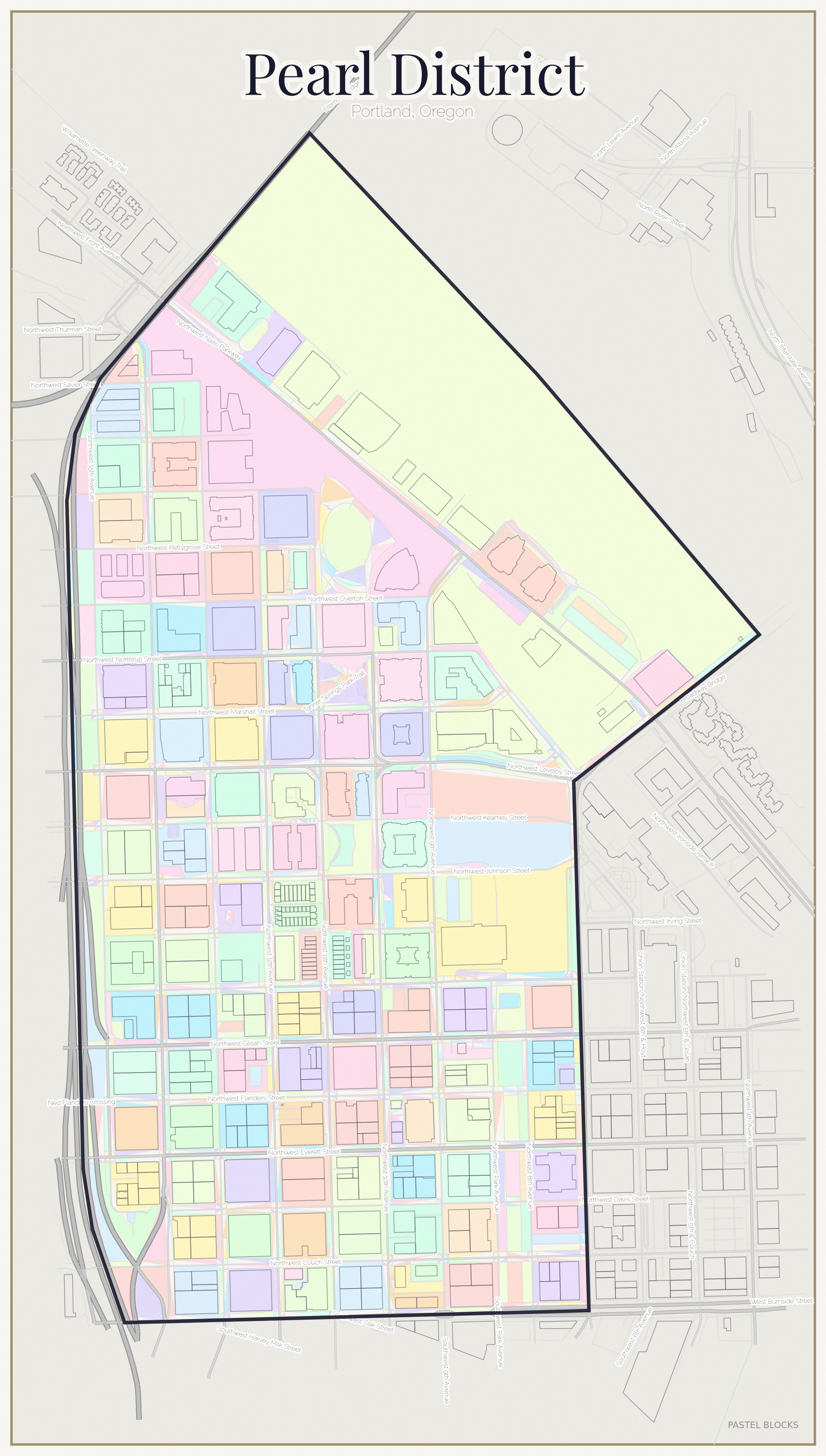 Pearl District Pastel map