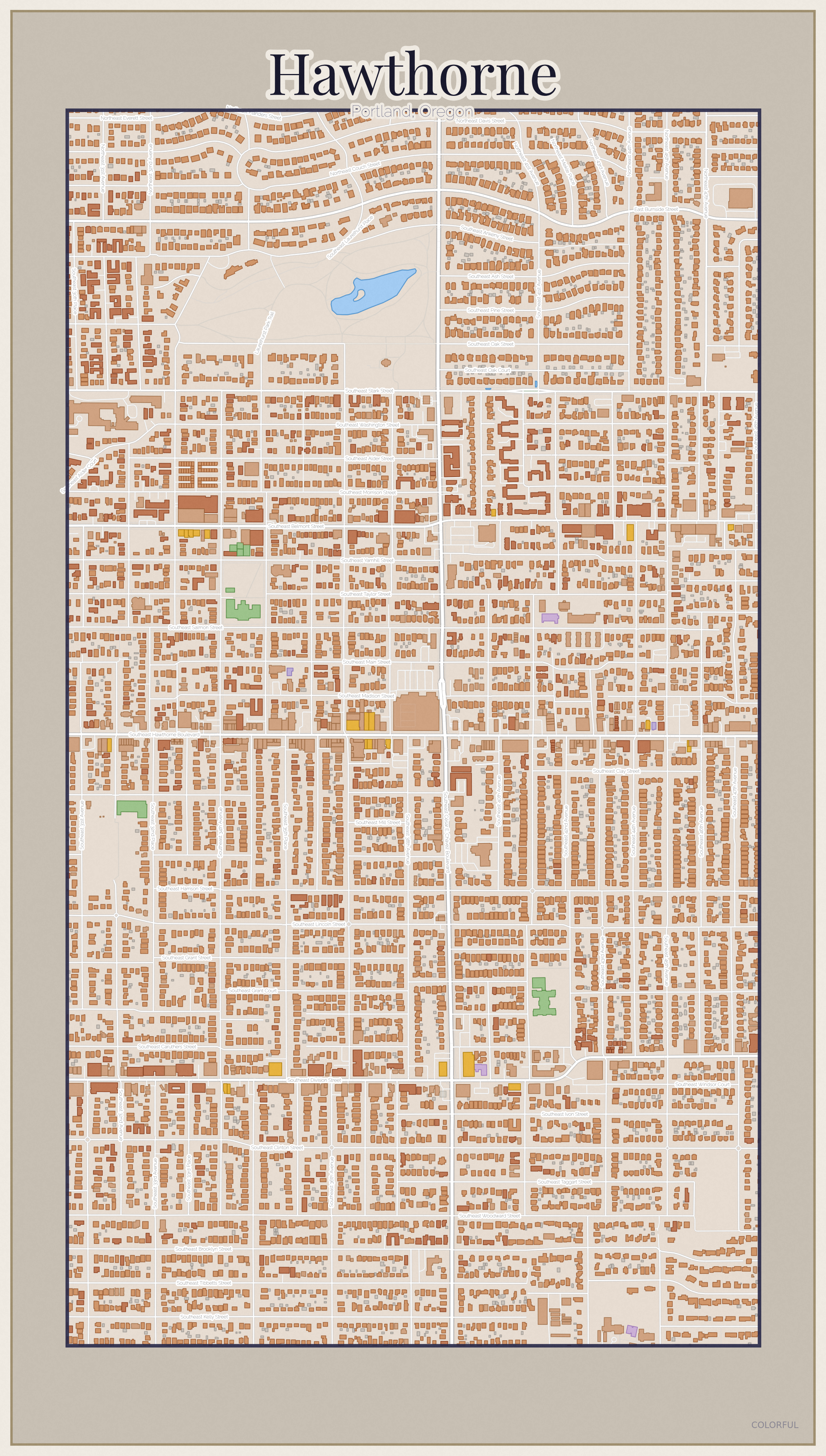 Hawthorne Colorful map